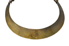 Art Smith 1950's Modernist Tiger's Eye Brass Sphere Vintage Collar Necklace