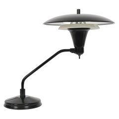 Art Specialty Co. Black & White "Flying Saucer" Desk Lamp, Circa 1960