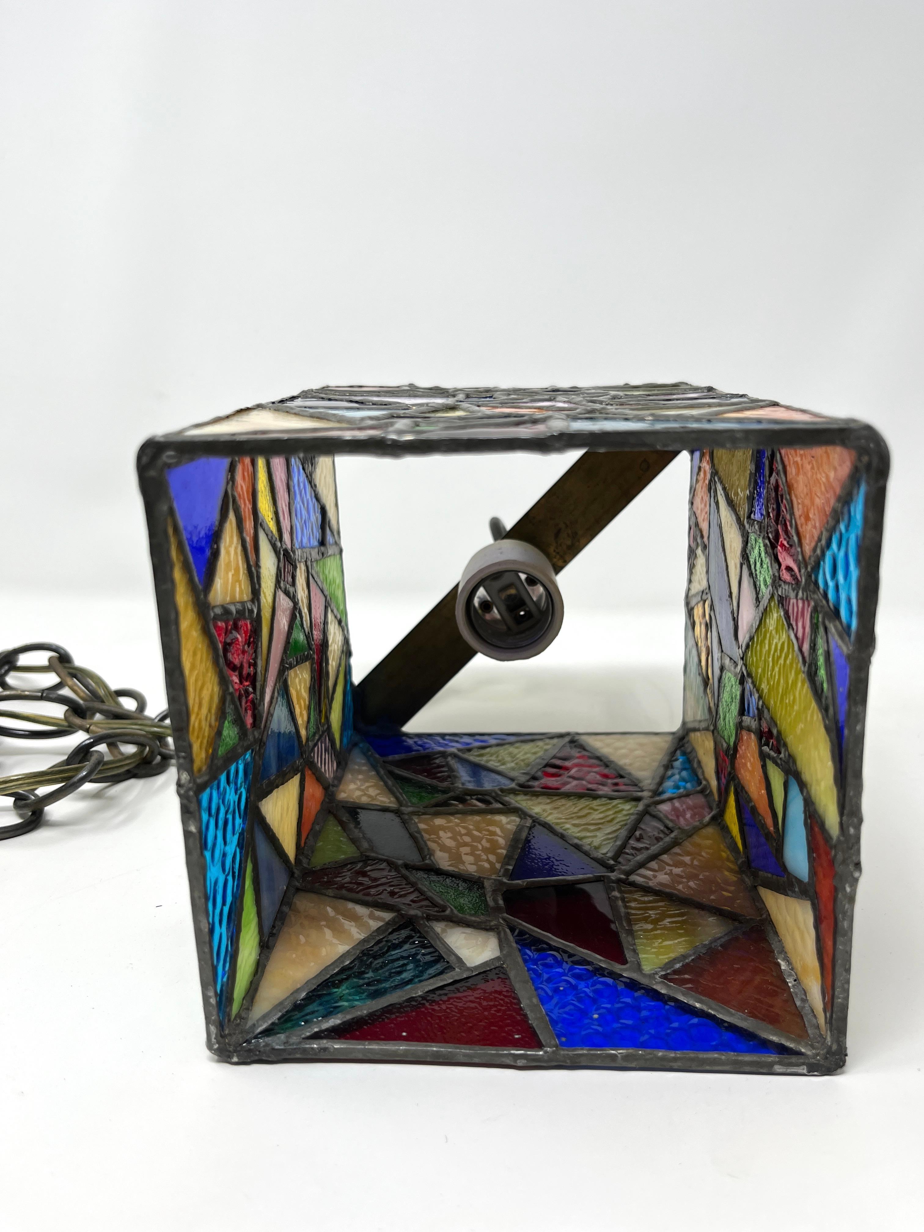 Art Studio Multi-color Stained Glass Hanging Pendant Light 1