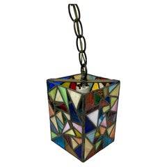 Art Studio Multi-color Stained Glass Hanging Pendant Light