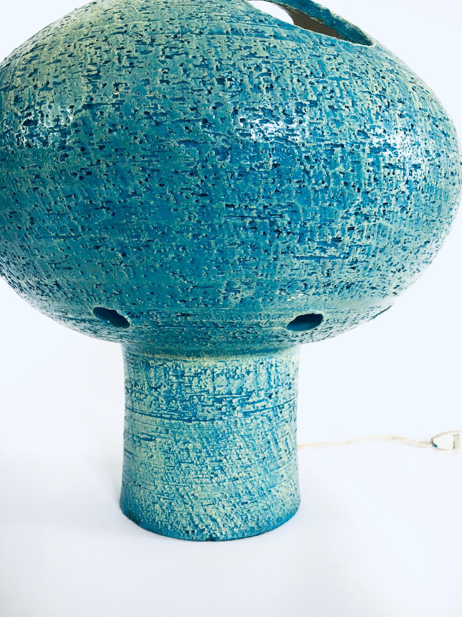 Art Studio Pottery Ceramic Mushroom Table Lamp, Netherlands 1960's For Sale 7