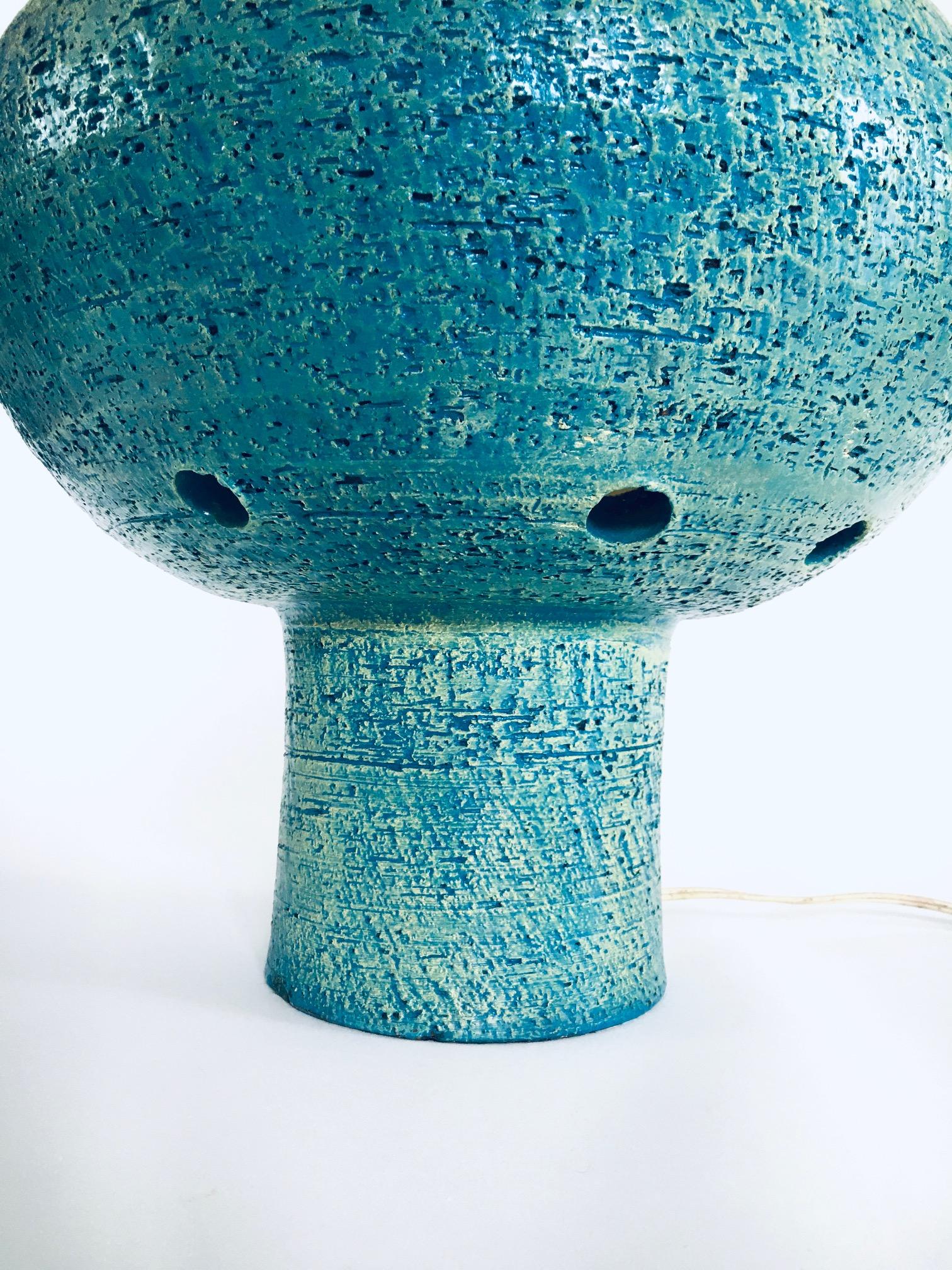 Art Studio Pottery Ceramic Mushroom Table Lamp, Netherlands 1960's For Sale 8