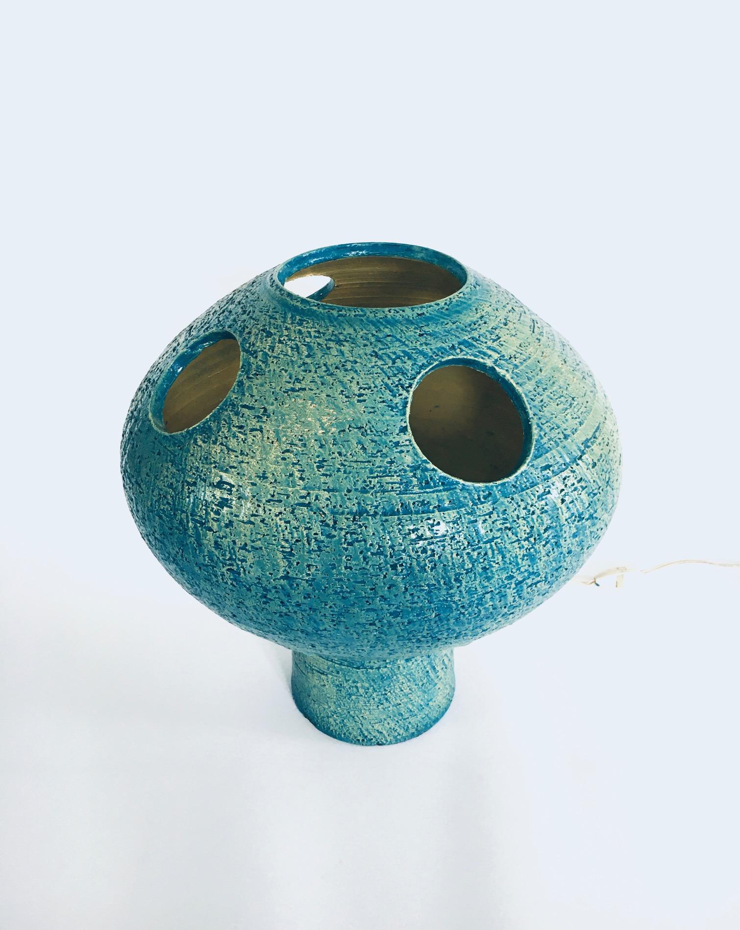 Art Studio Pottery Ceramic Mushroom Table Lamp, Netherlands 1960's For Sale 3