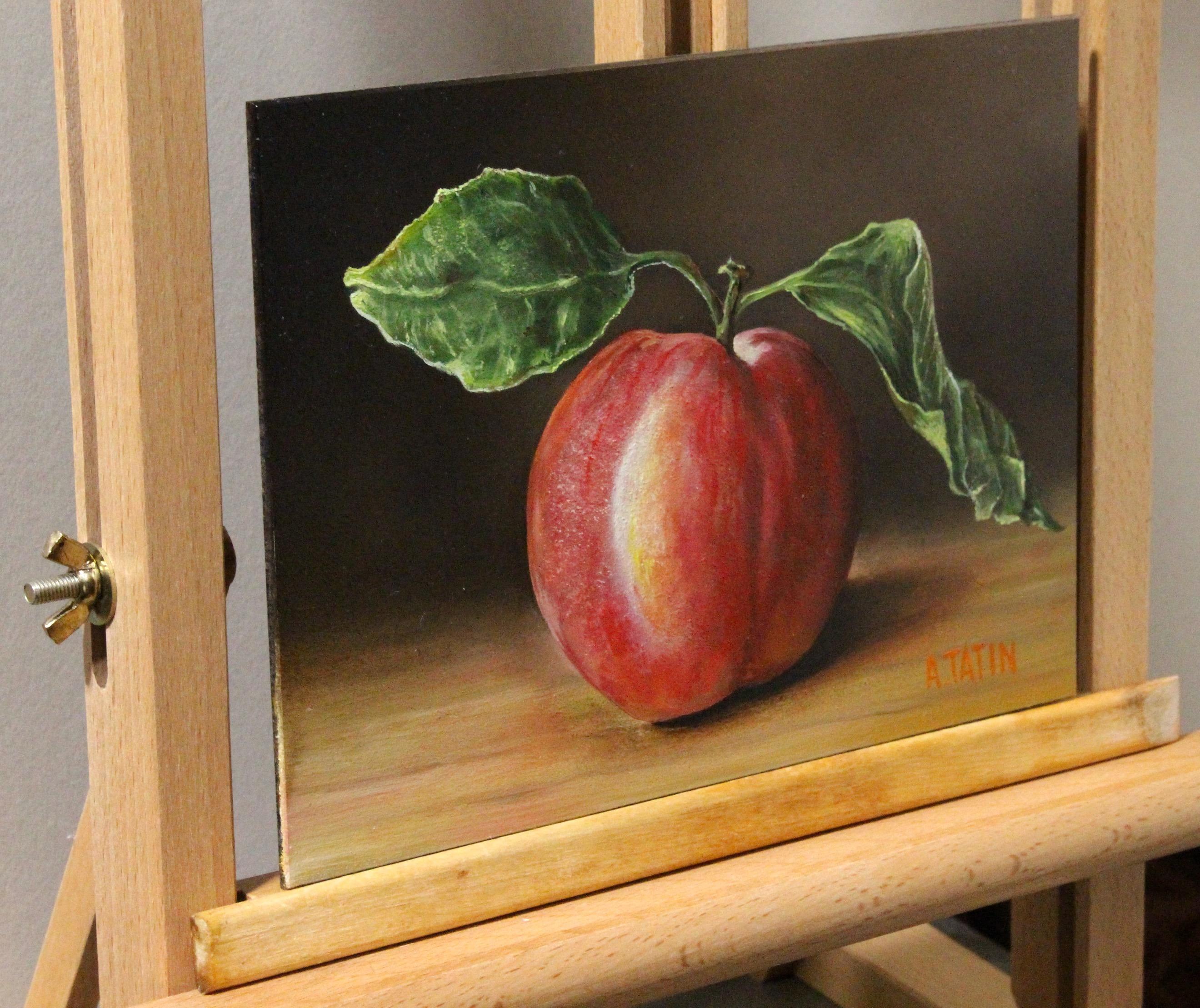 A Peach, Oil Painting - Realist Art by Art Tatin