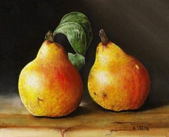 Pere arrossate, Pittura a olio