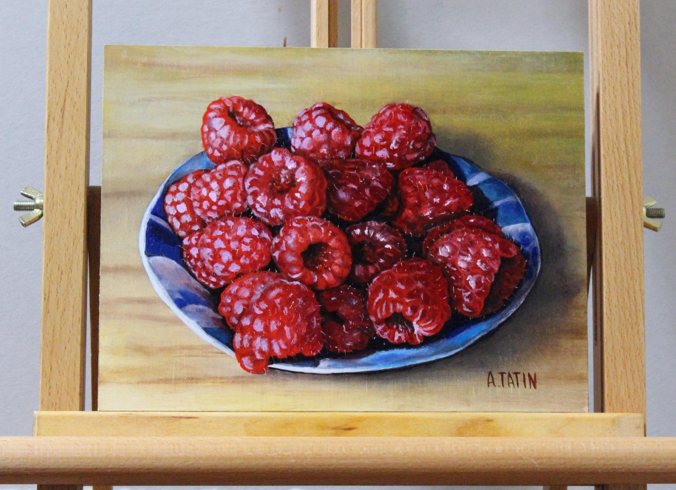Raspberries, Oil Painting - Realist Art by Art Tatin