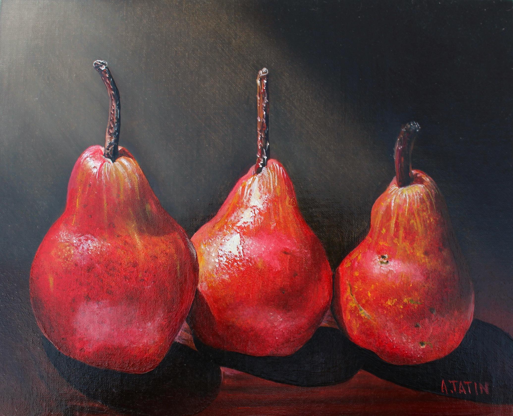 Rote Birnen, Ölgemälde – Art von Art Tatin