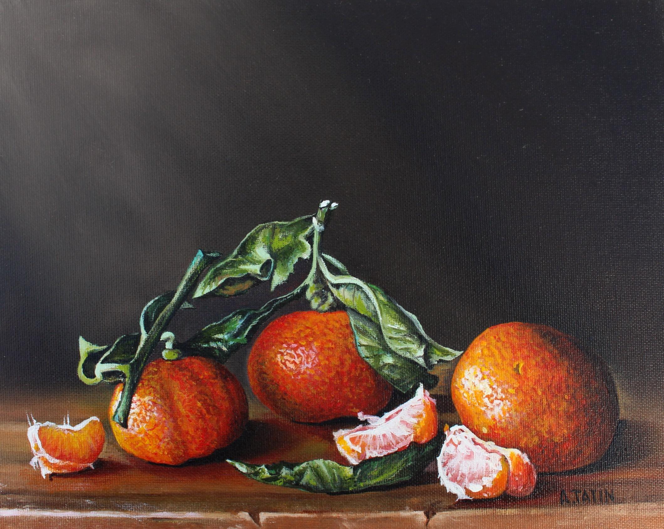 Still-Life Painting Art Tatin - mandarines de Satsuma, peinture à l'huile