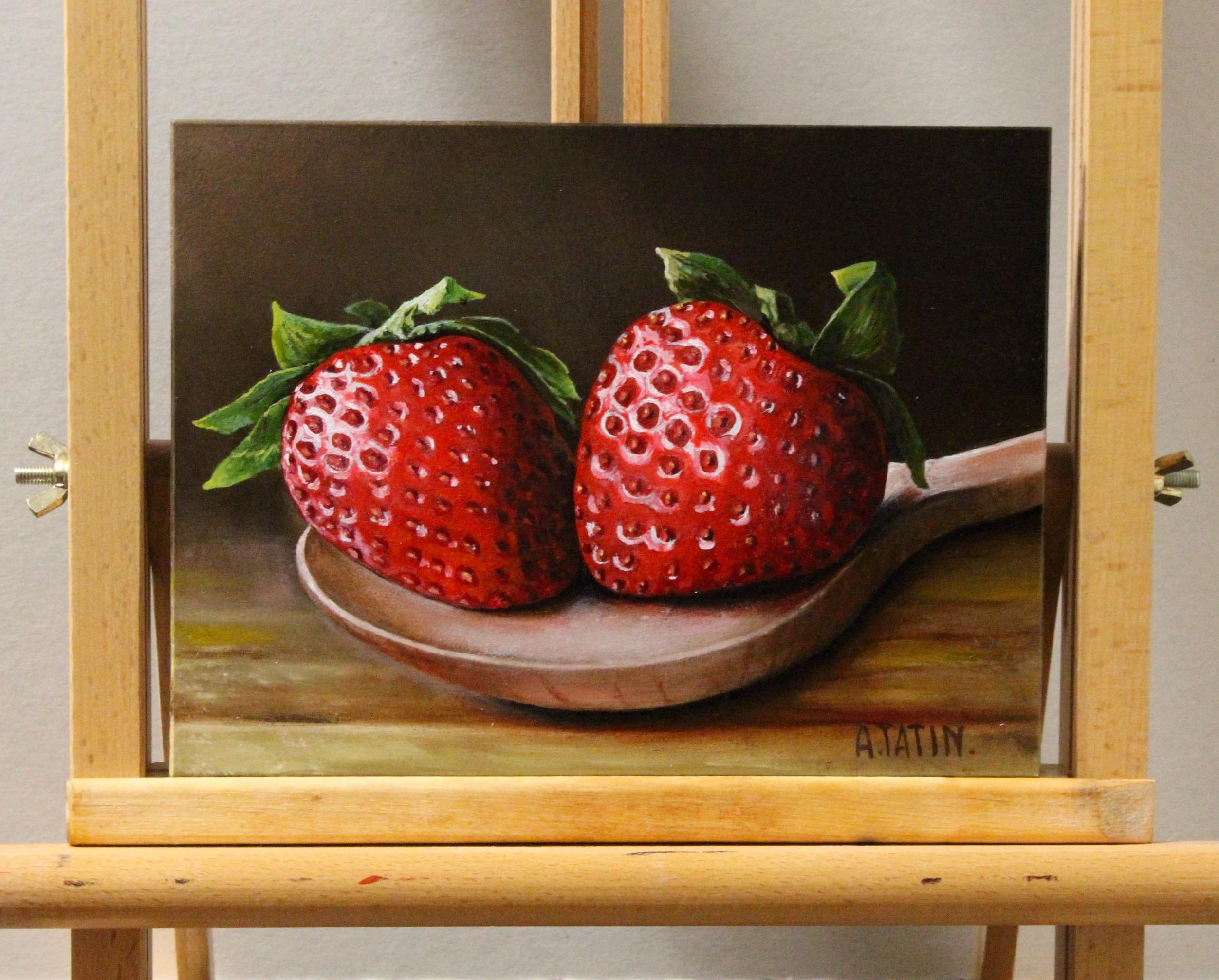 Le fragole fanno bene, pittura a olio - Painting Contemporaneo di Art Tatin