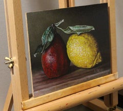 Sweet and Sour (poire et citron), peinture à l'huile