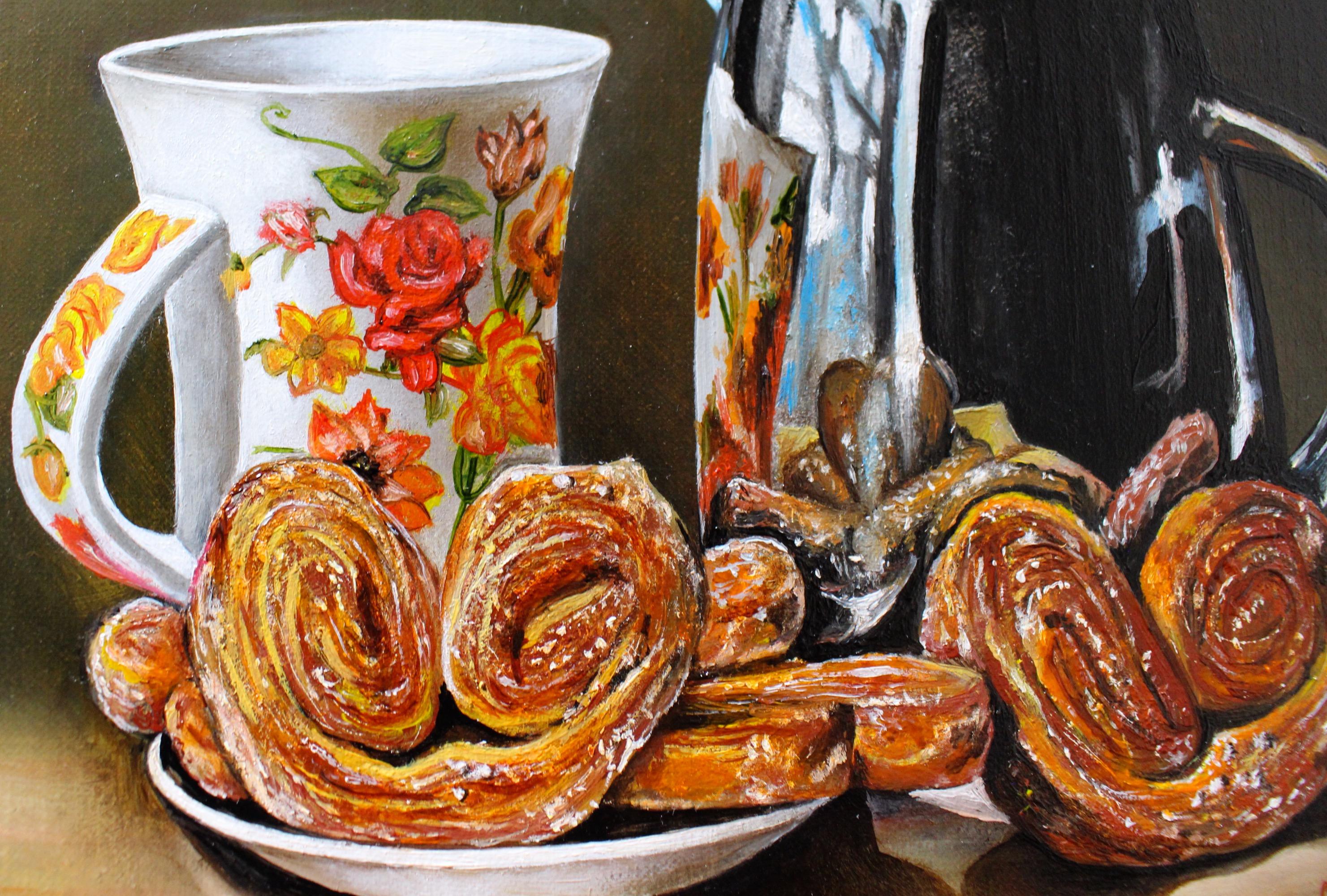 Tea and Cookies, Oil Painting For Sale 1