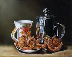 Tea and Cookies, Oil Painting