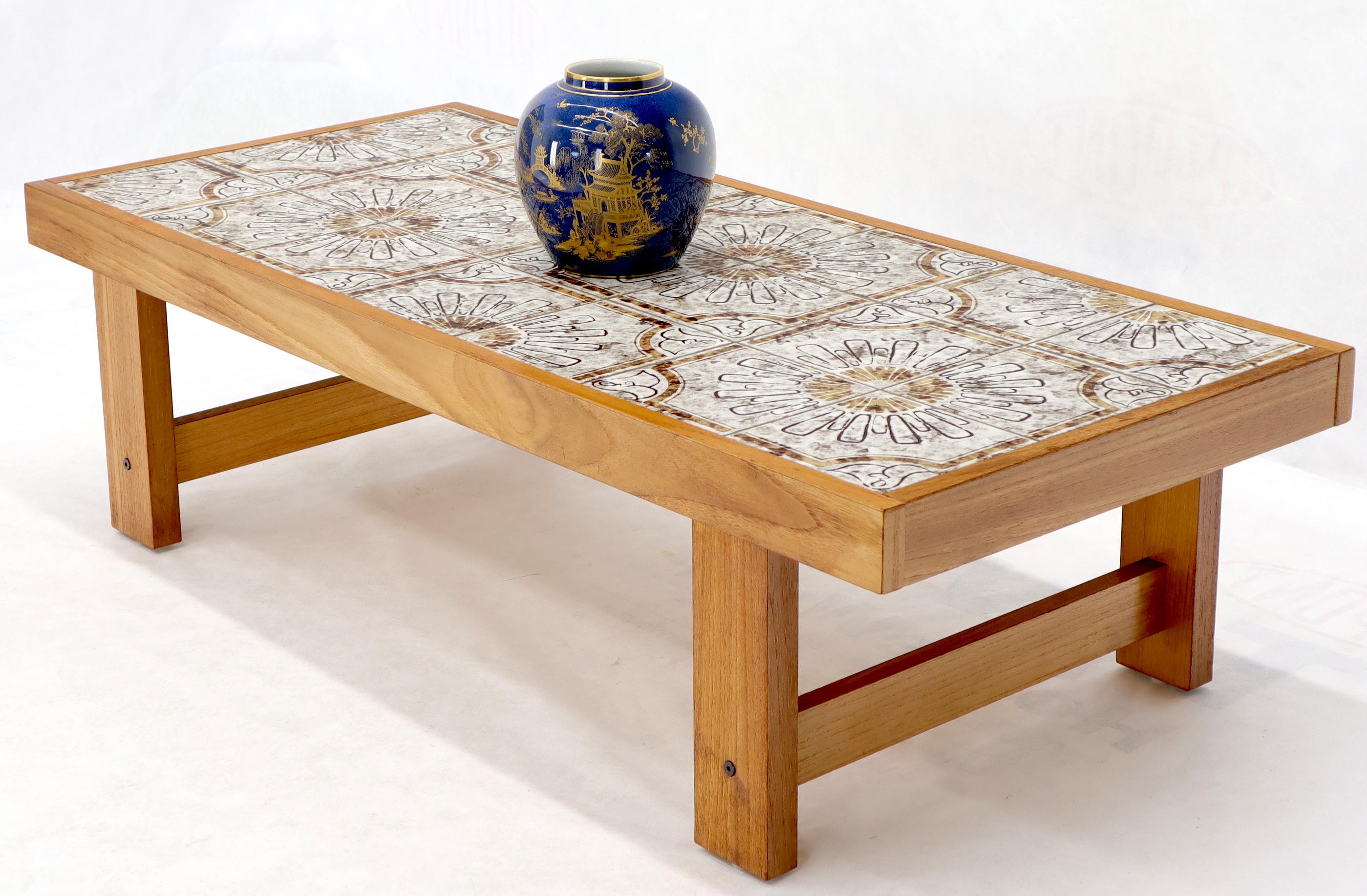 teak and tile coffee table