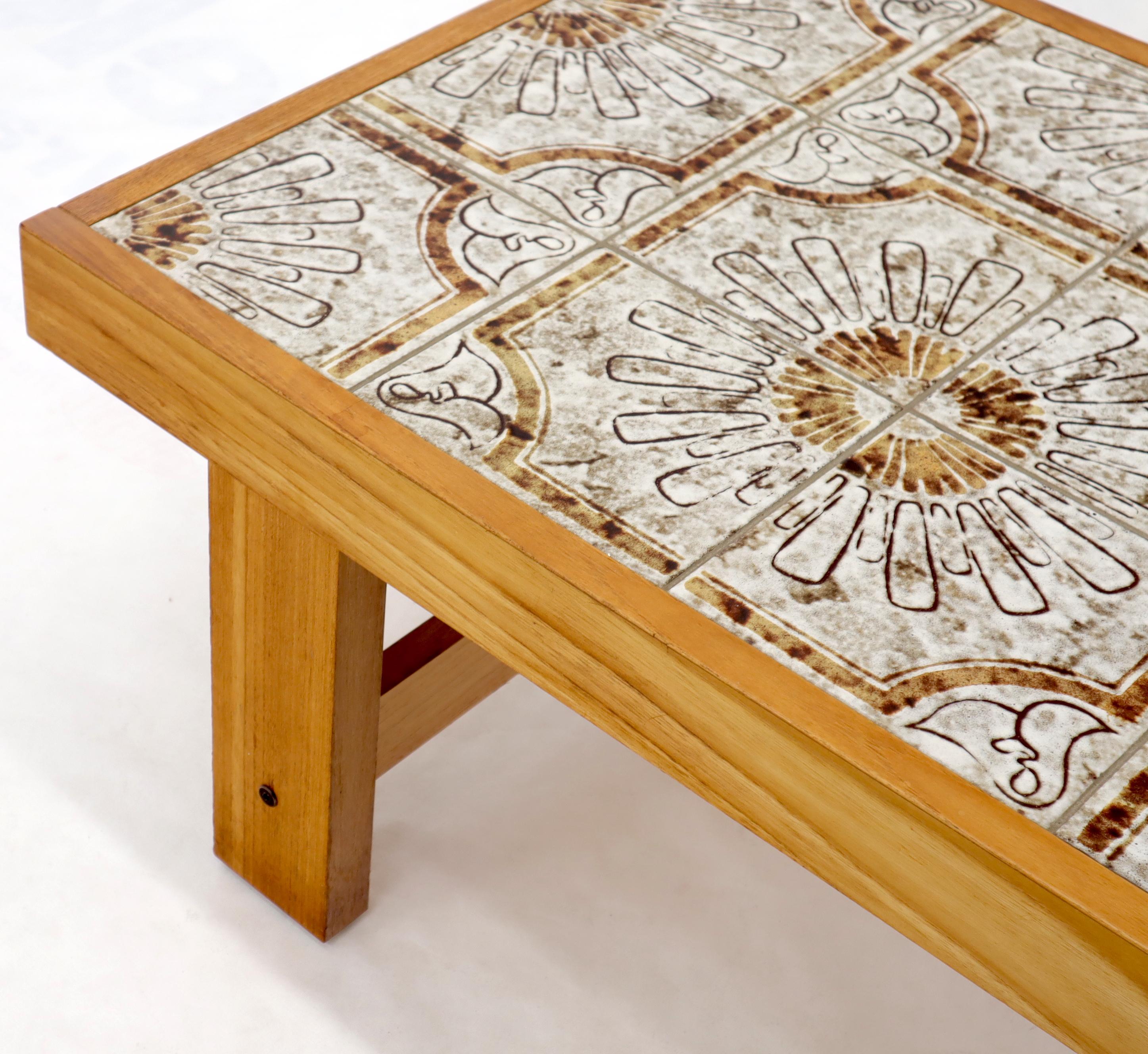 20th Century Art Tile and Teak Rectangular Danish Mid-Century Modern Coffee Table