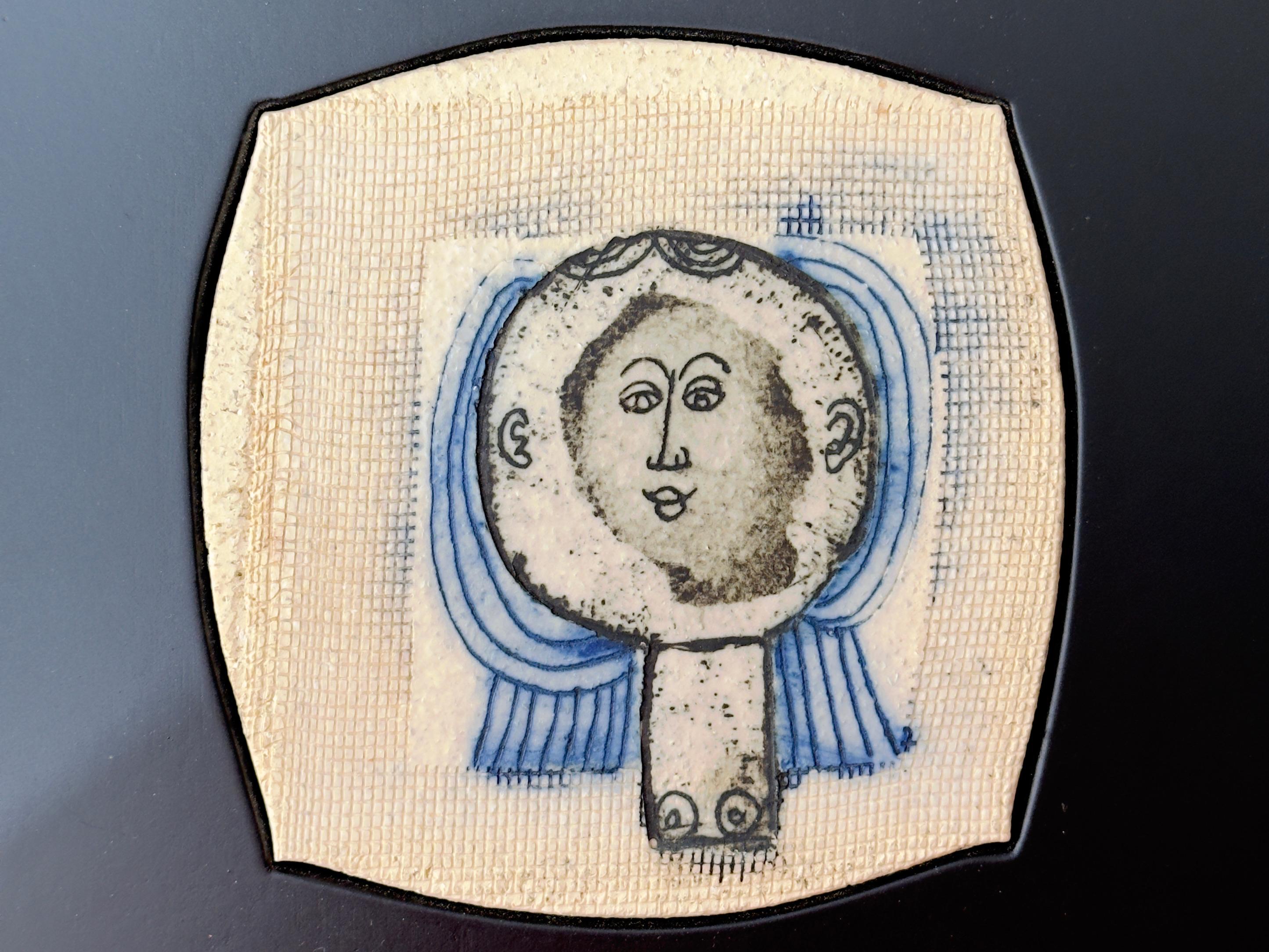 Grès Miniature de carreau d'art, Roger Capron, Vallauris c. 1980 en vente