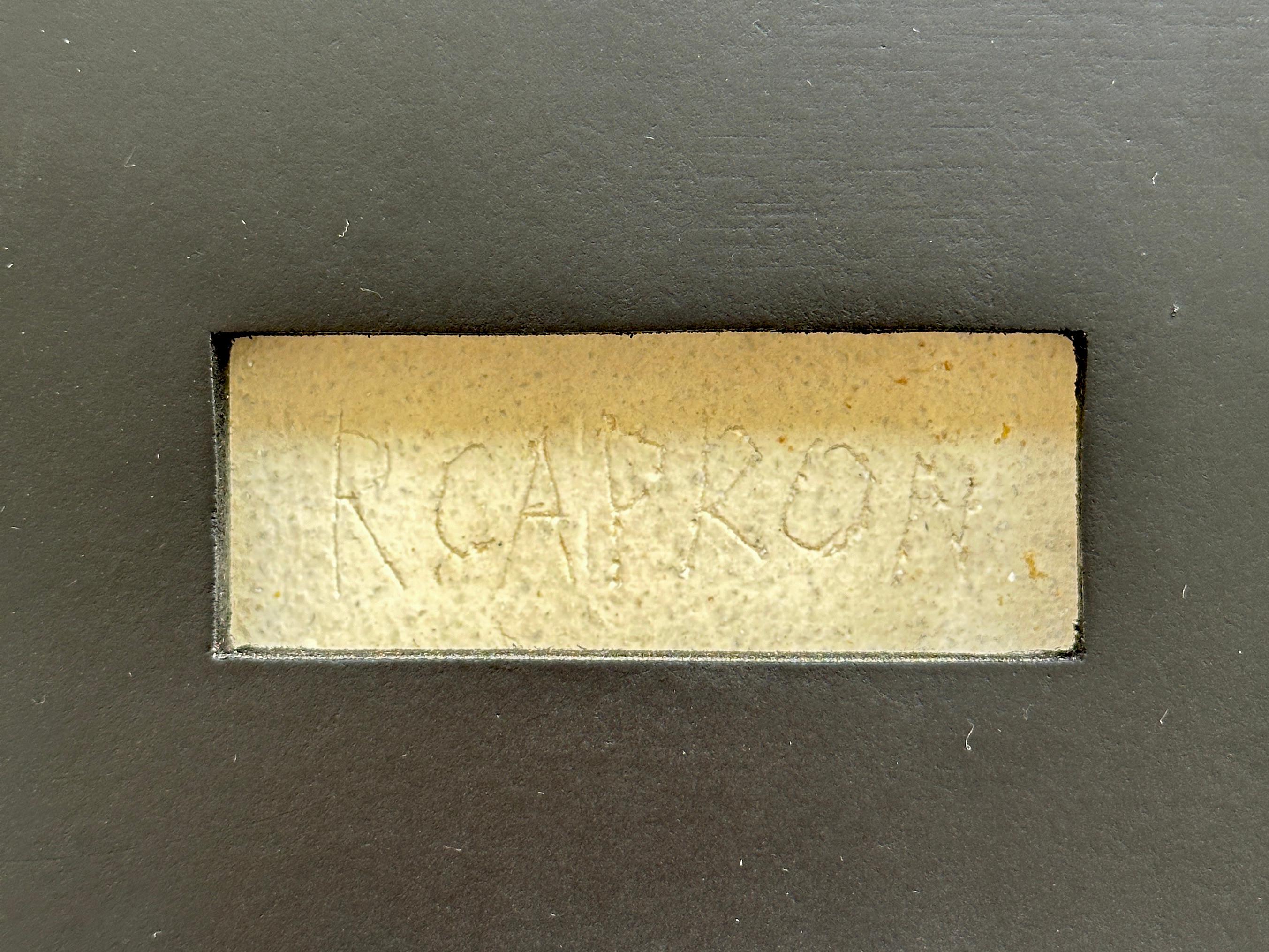 Kunstfliesen-Miniatur, Roger Capron, Vallauris um 1980 (Geprägt) im Angebot