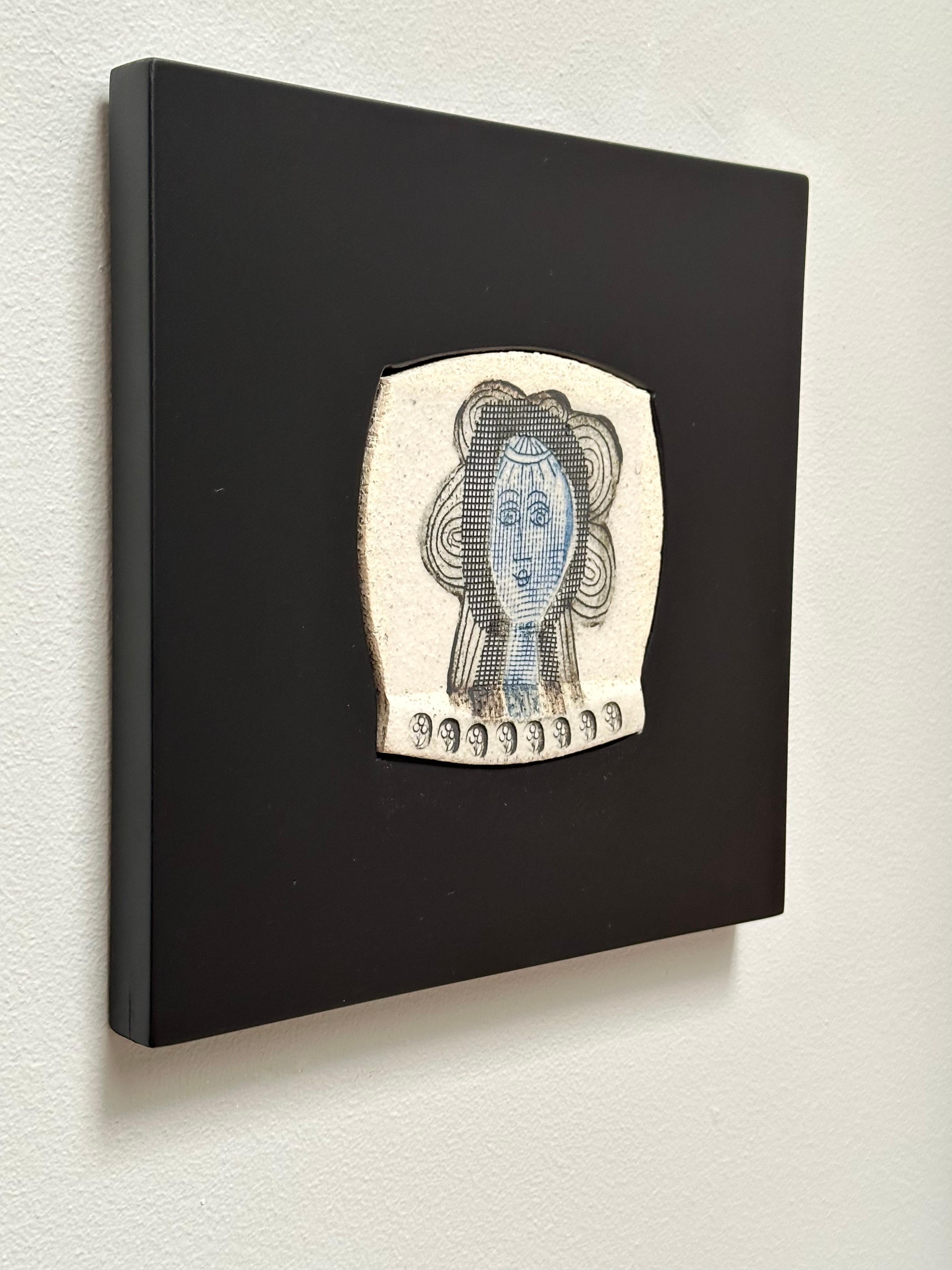 Miniatura de azulejo artístico, Roger Capron, Vallauris c. 1980 En relieve en venta
