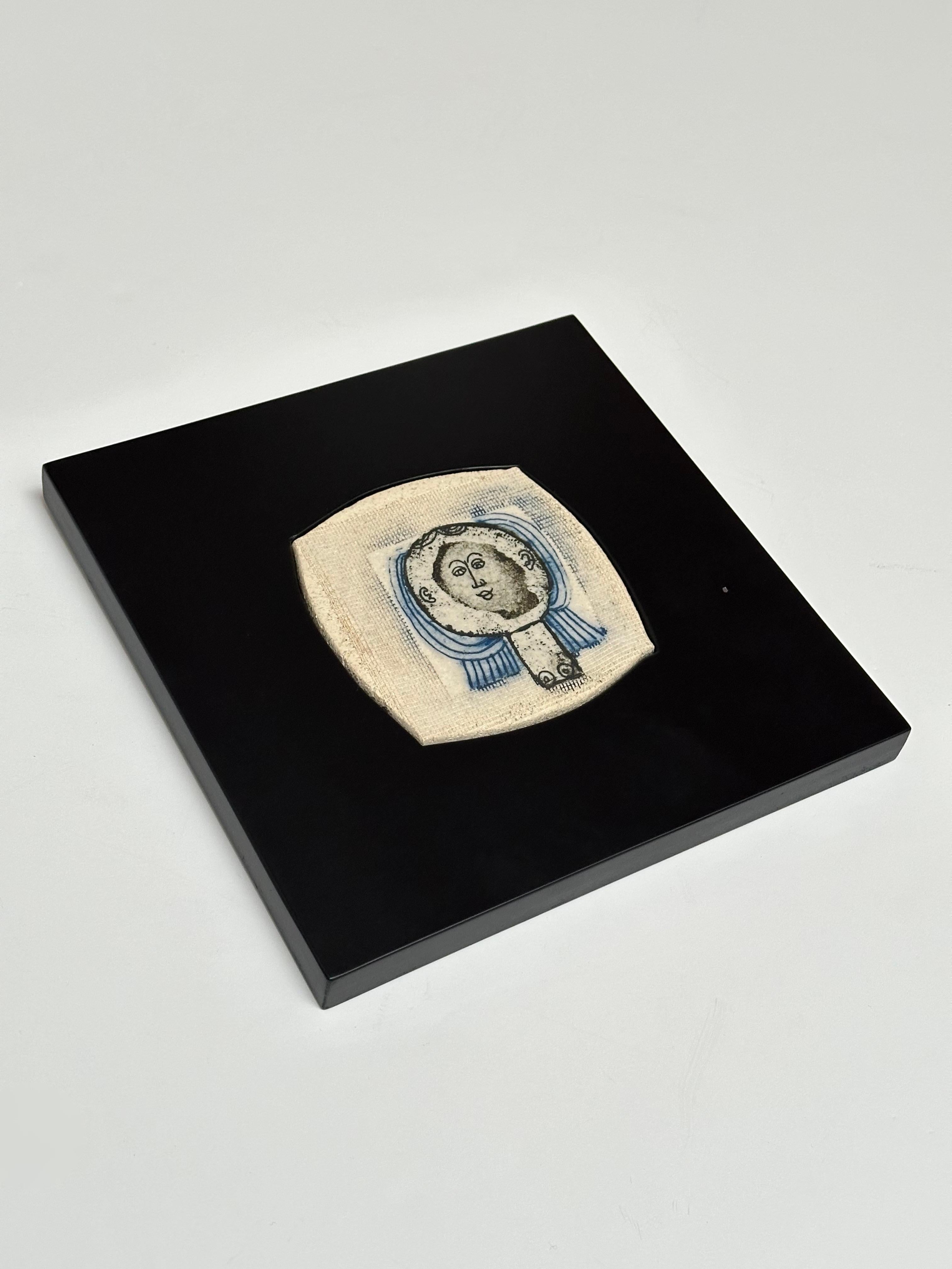 Fin du 20e siècle Miniature de carreau d'art, Roger Capron, Vallauris c. 1980 en vente