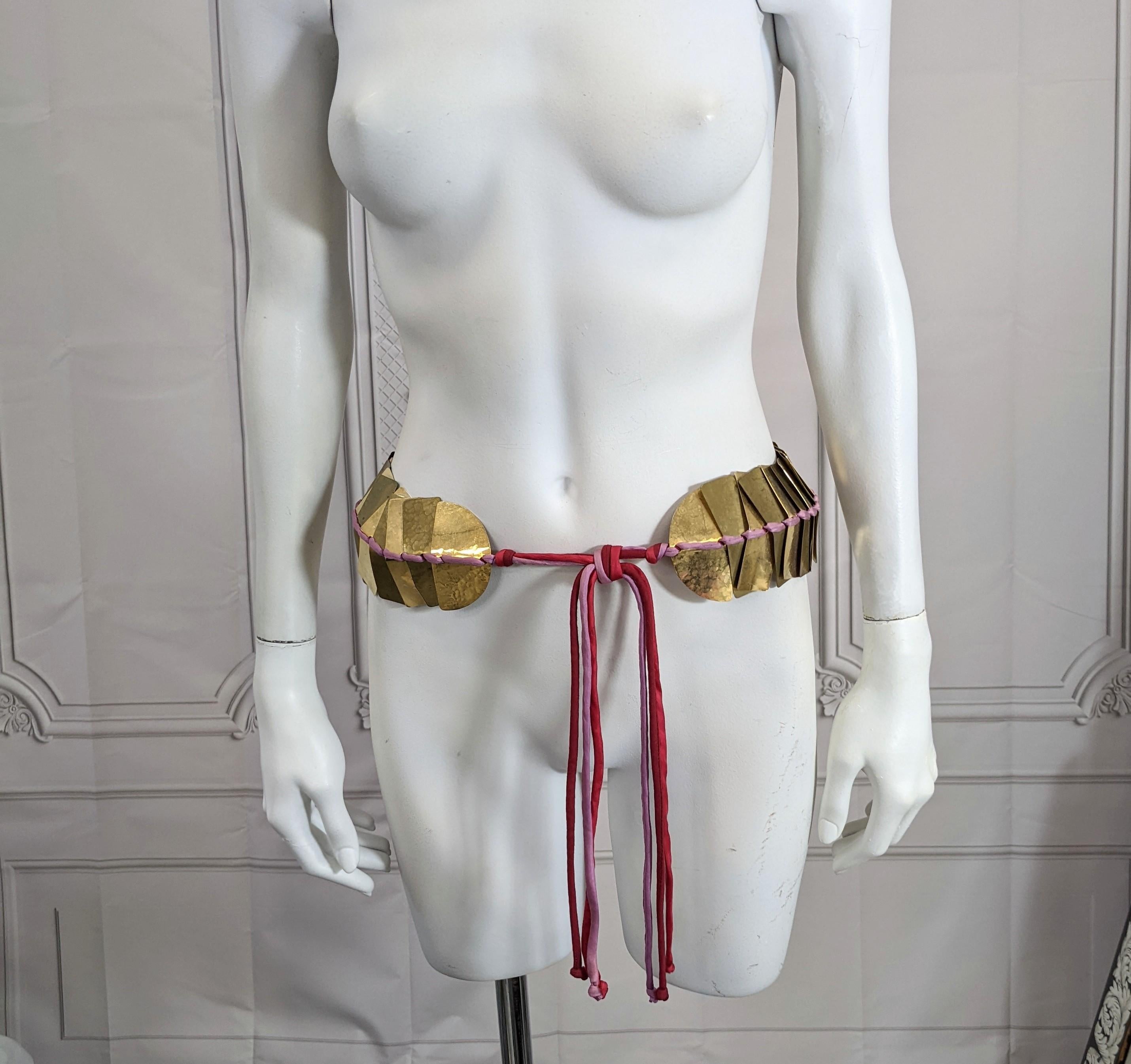 Art to Wear Hammered Brass Body Ornament, attrib Mary McFadden In Good Condition For Sale In New York, NY