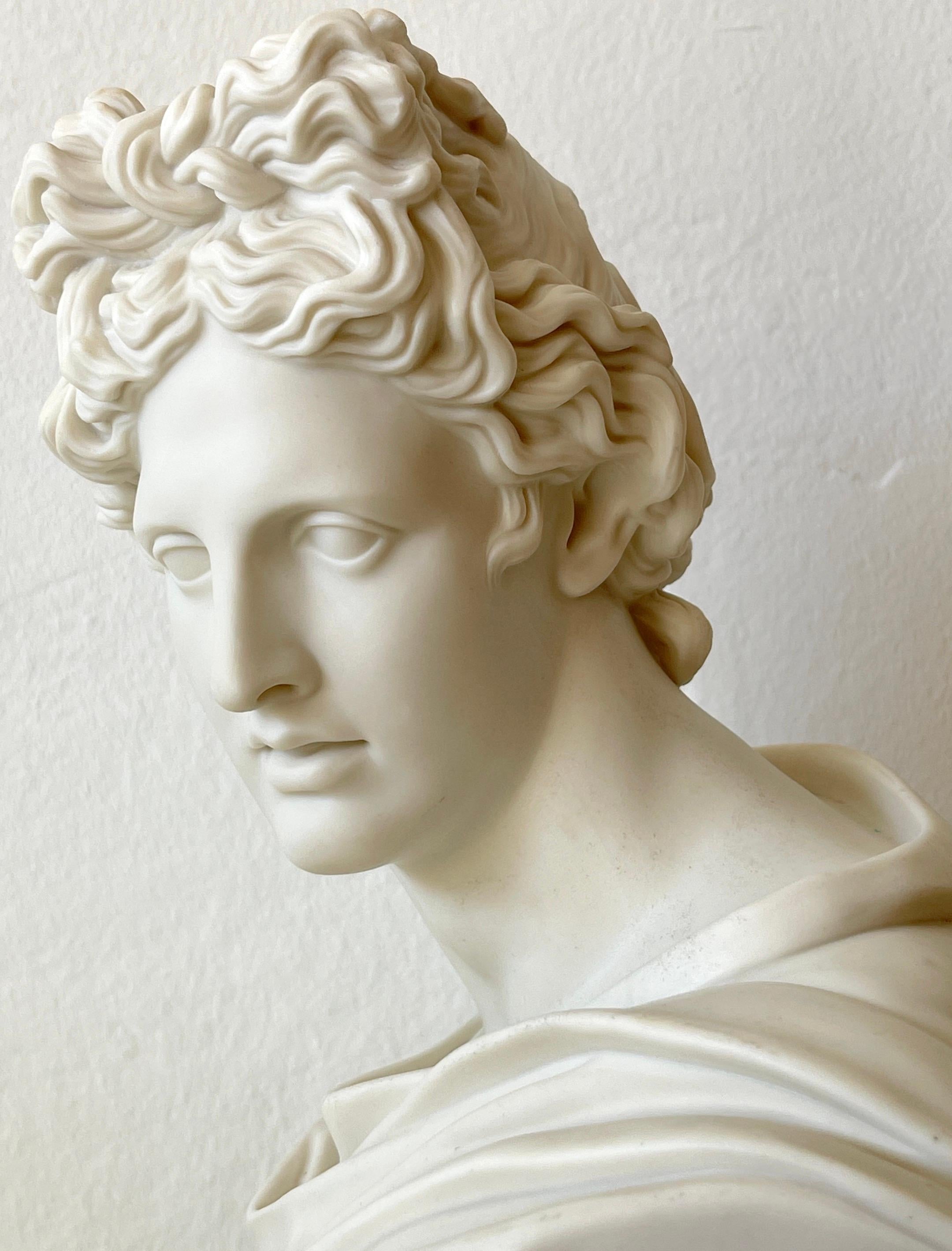 Art Union of London Parian Bust of Apollo Belvedere, by C. Delpech, 1861 7