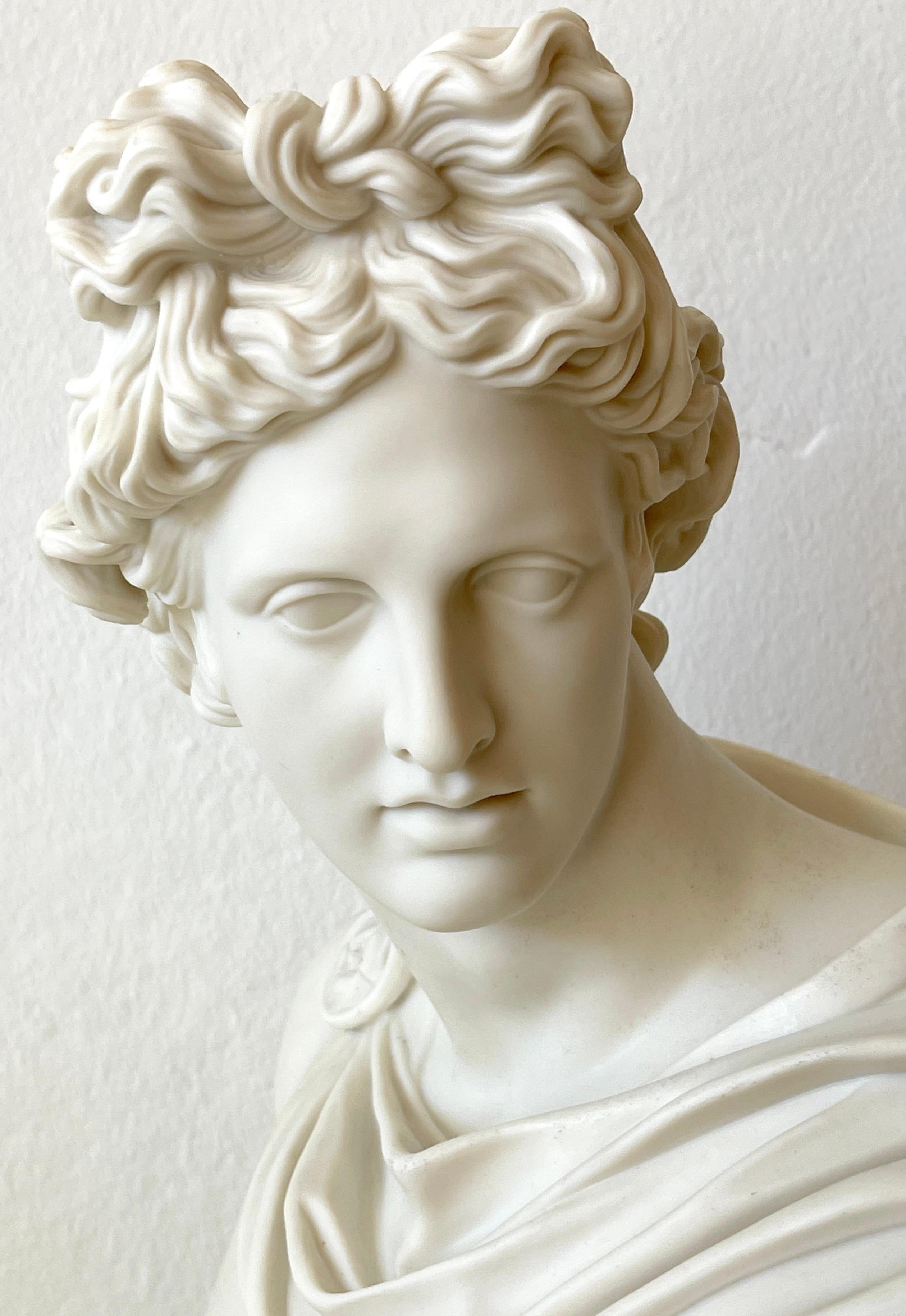Art Union of London Parian Bust of Apollo Belvedere, by C. Delpech, 1861 8