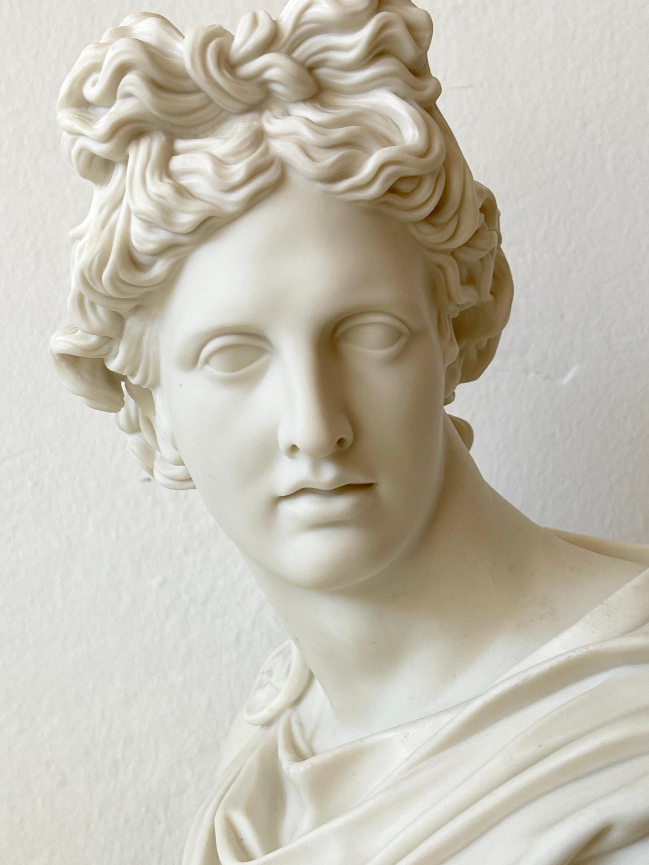 Art Union of London Parian Bust of Apollo Belvedere, by C. Delpech, 1861 9