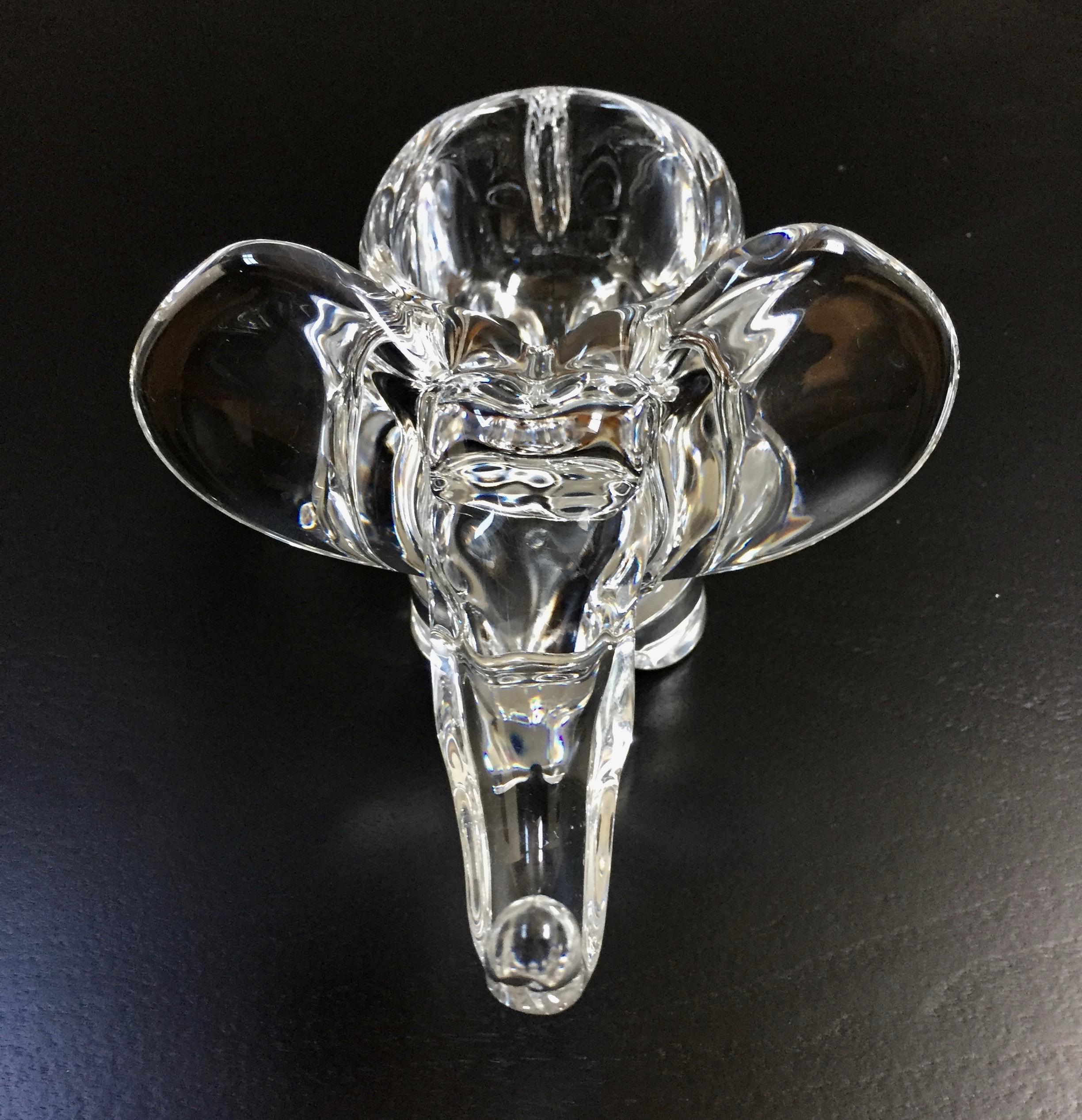 Modern Art Vannes Crystal Elephant Dish