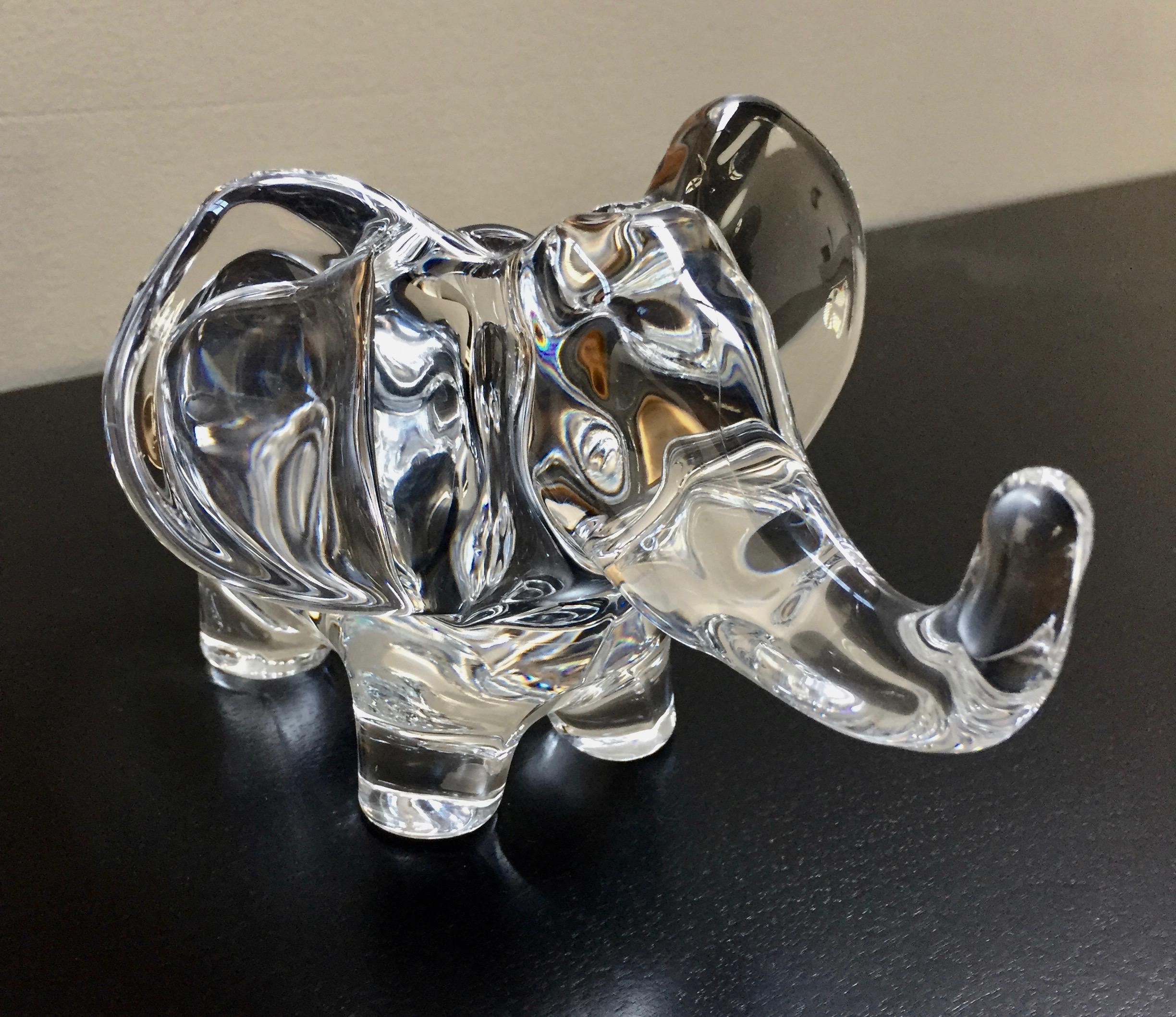 European Art Vannes Crystal Elephant Dish