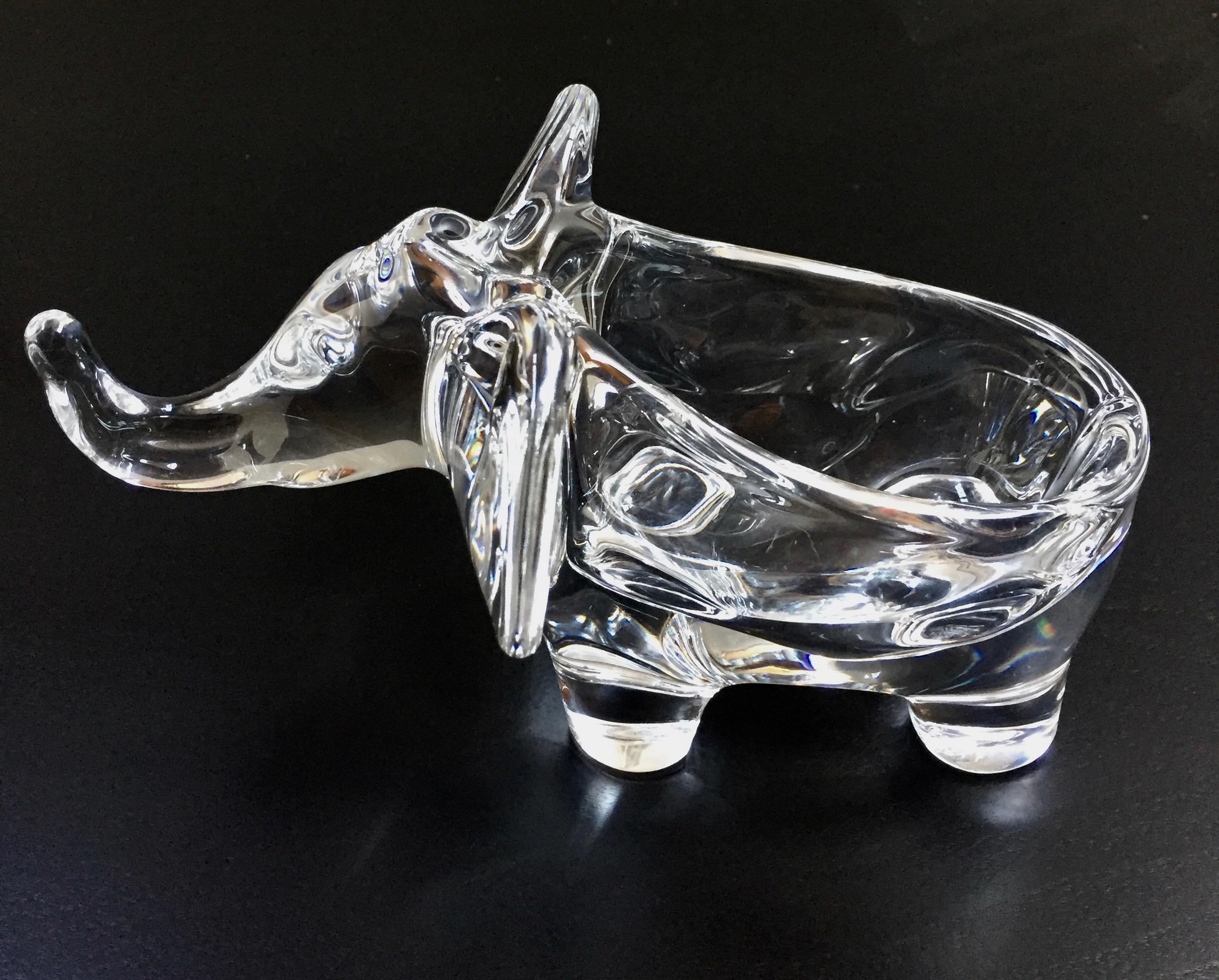 Art Vannes Crystal Elephant Dish 1