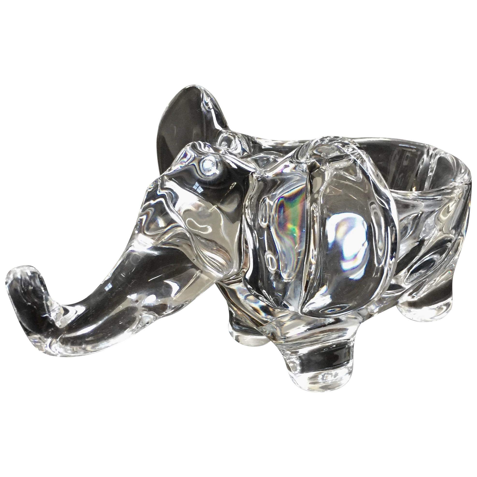 Art Vannes Crystal Elephant Dish