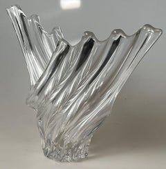 Art Vannes: Kristall-Flügelvase.  ca. 1970 Frankreich