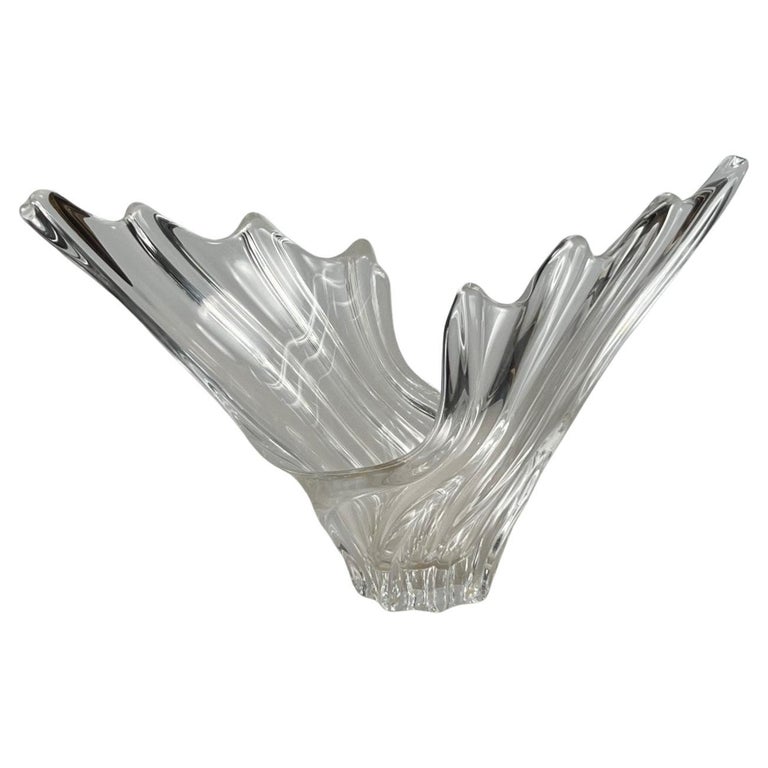 Art Vannes Crystal wing vase. circa 1970 France For Sale at 
