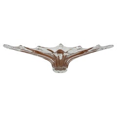 Art Vannes France Clear Crystal Freeform Centerpiece Bowl, 1960s