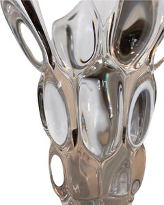 Art Vannes France Crystal Oval Bubble Vase