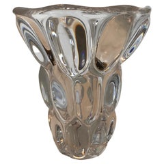 Art Vannes France Crystal Oval Bubble Vase