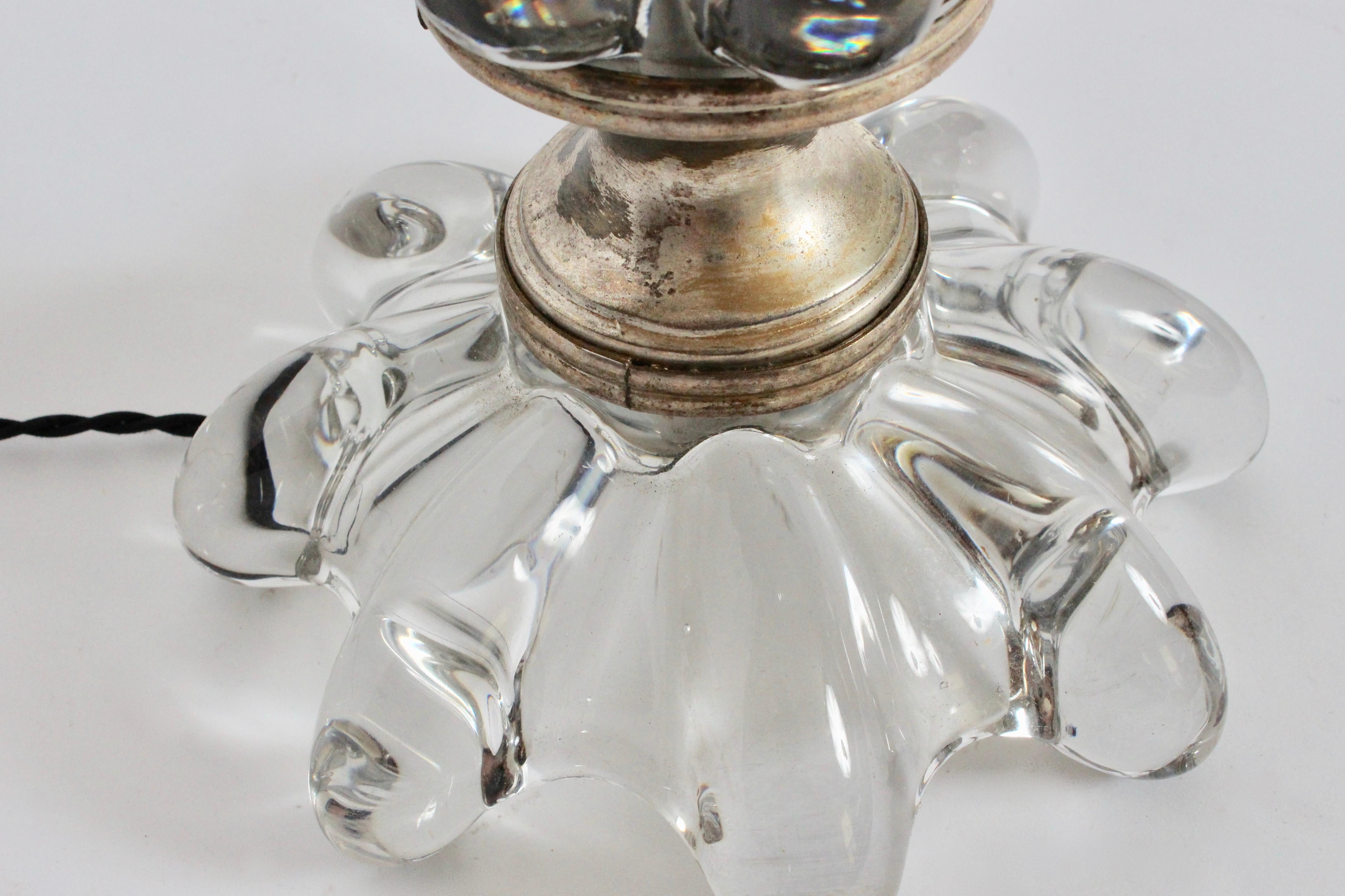 Französische Kristall-Tischlampe von Art Vannes, um 1950 im Angebot 5
