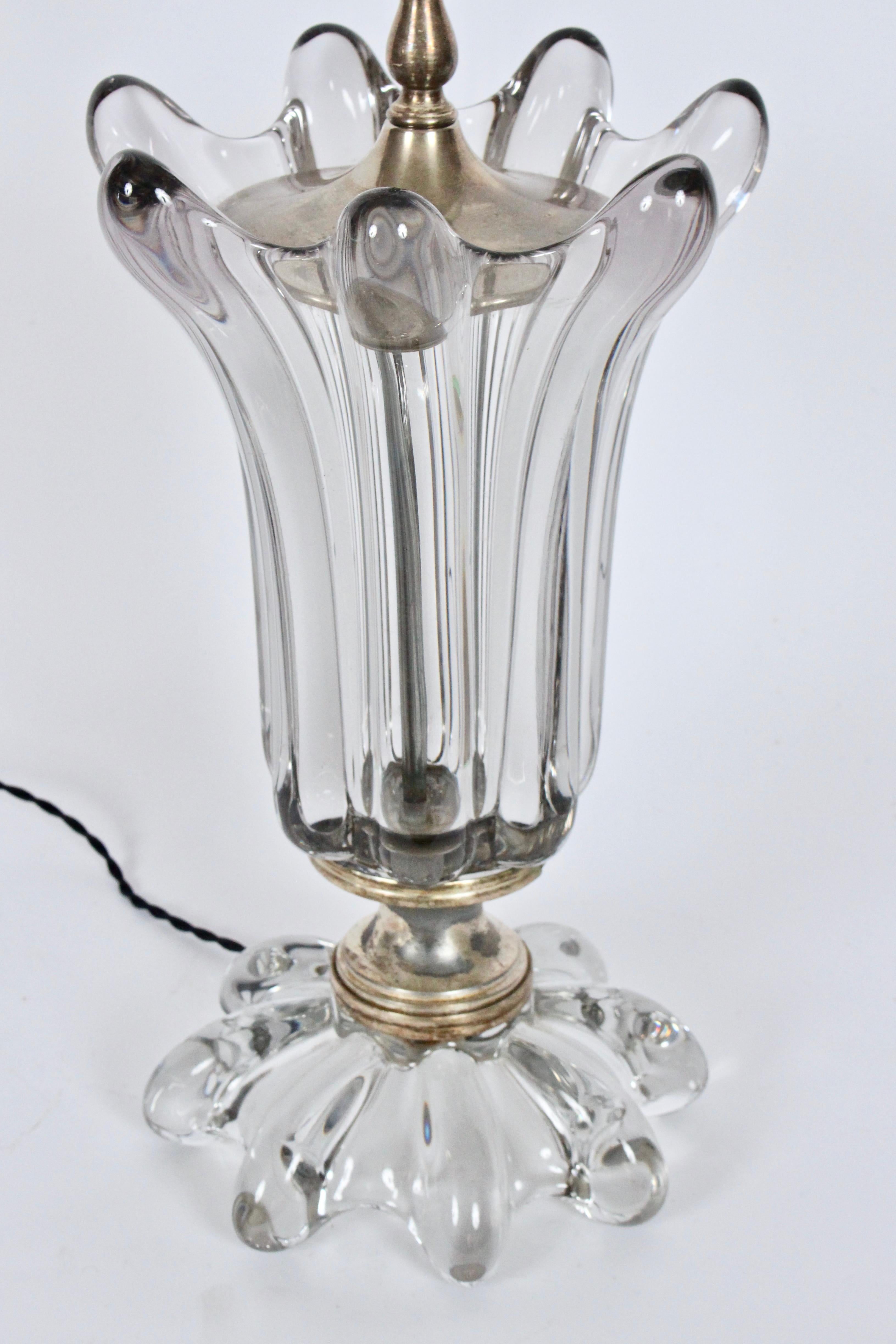 Französische Kristall-Tischlampe von Art Vannes, um 1950 im Angebot 7