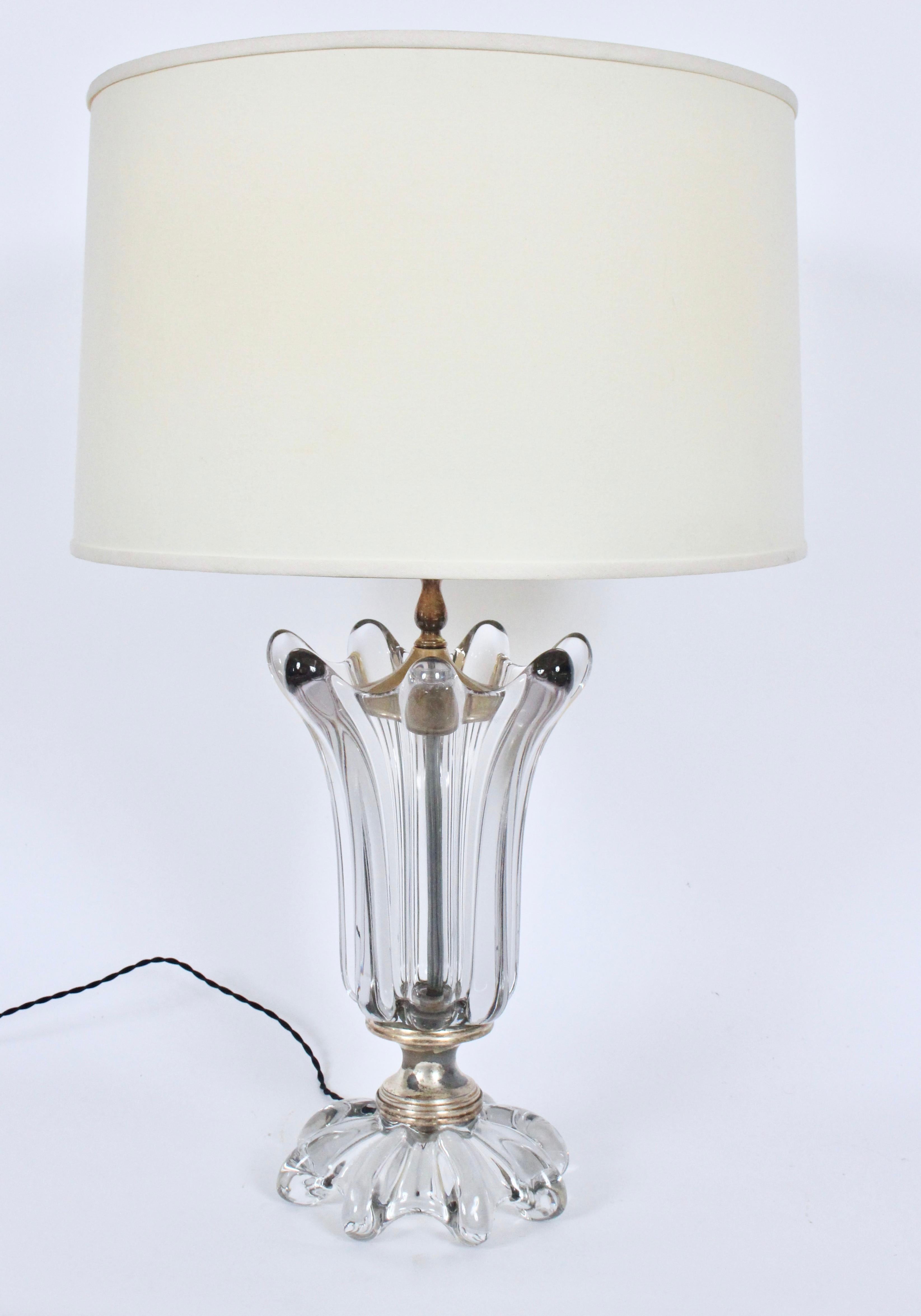 Art Vannes French Crystal Table Lamp, circa 1950 For Sale 5