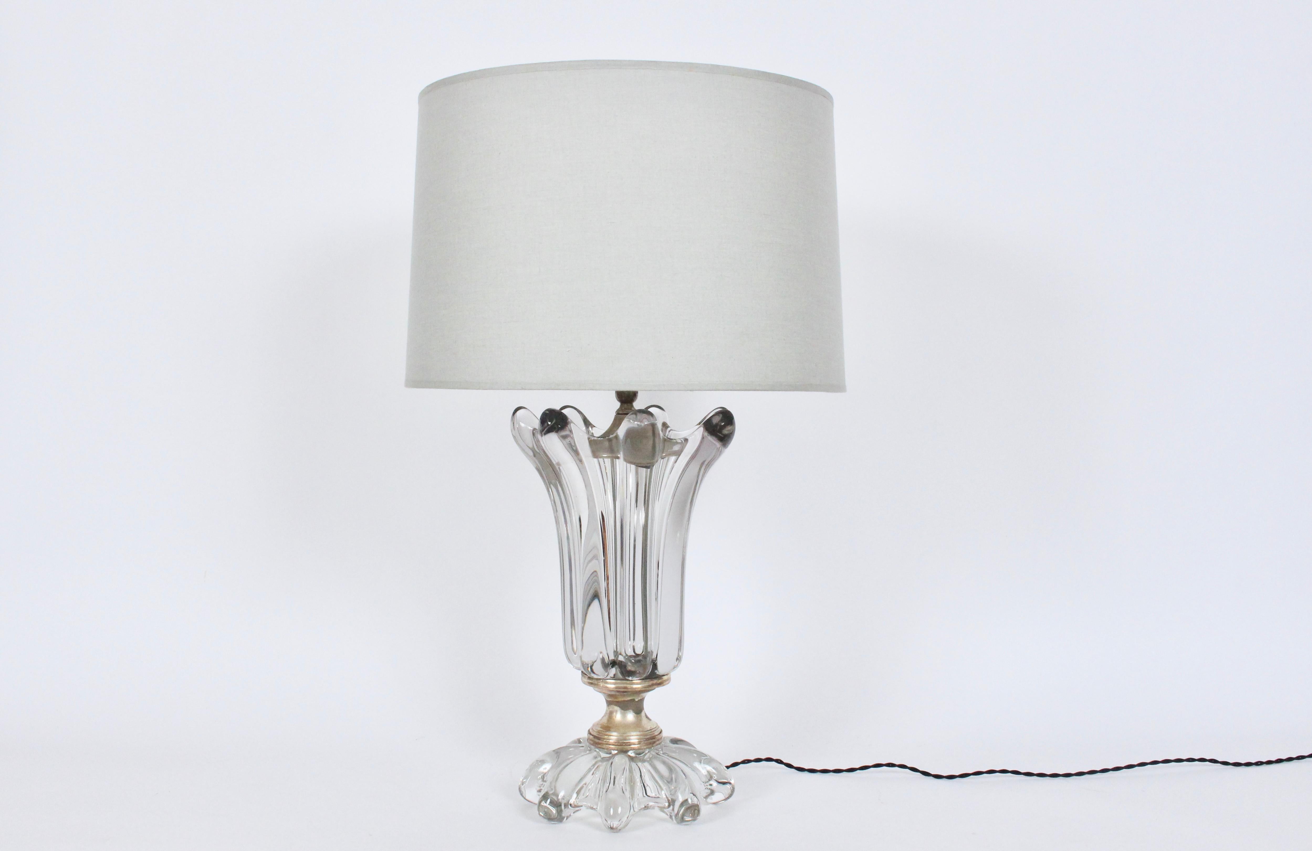Art Vannes French Crystal Table Lamp, circa 1950 For Sale 6