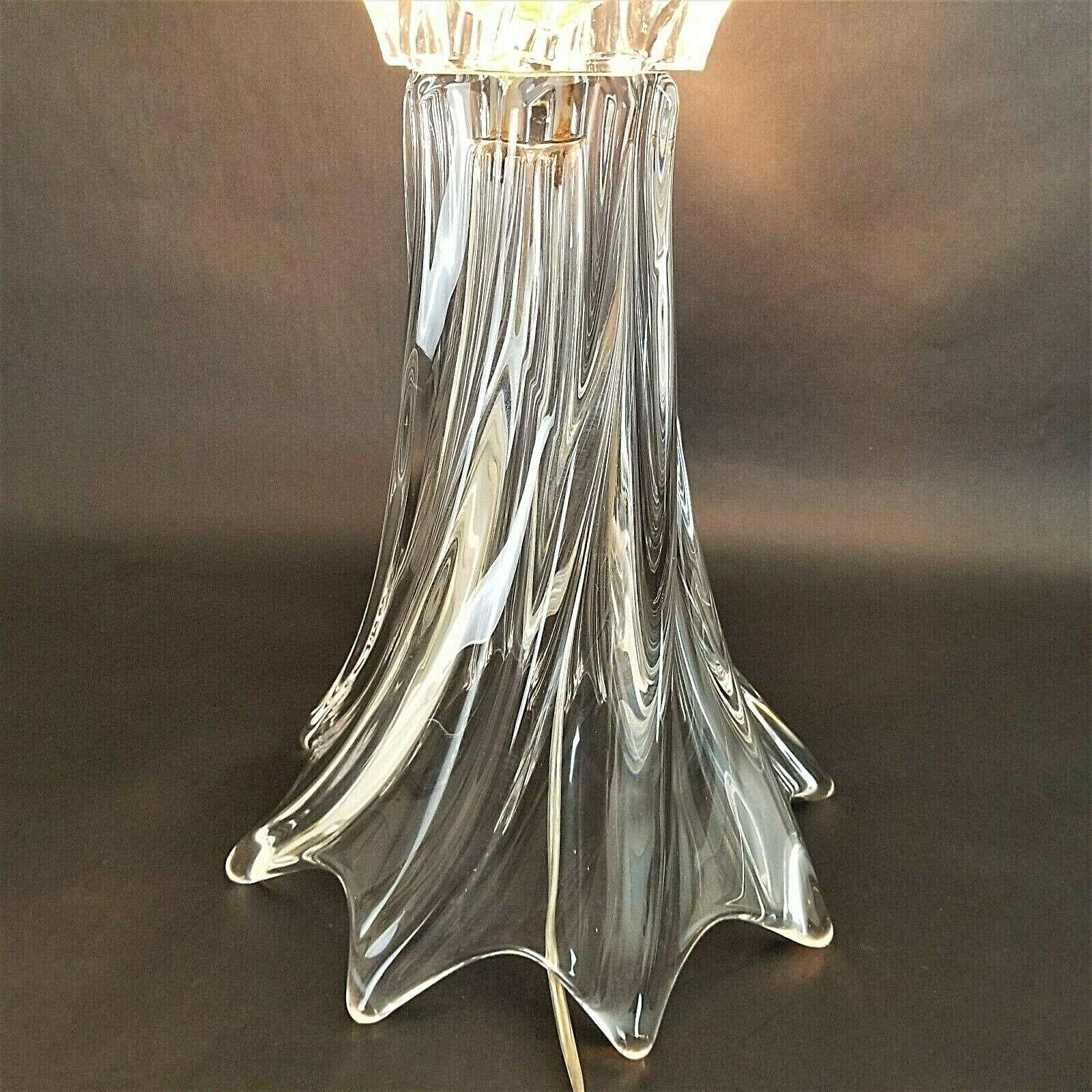 Art Vannes French Hand Blown Crystal Table Lamp In Good Condition In Lake Worth, FL