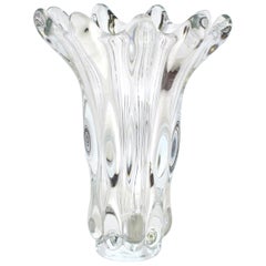Art Vannes Französisch Midcentury Crystal Splash Vase