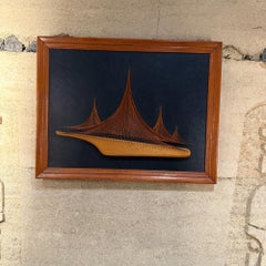 Art Wall Copper Symmography Art Sail Boat Mid-Century
