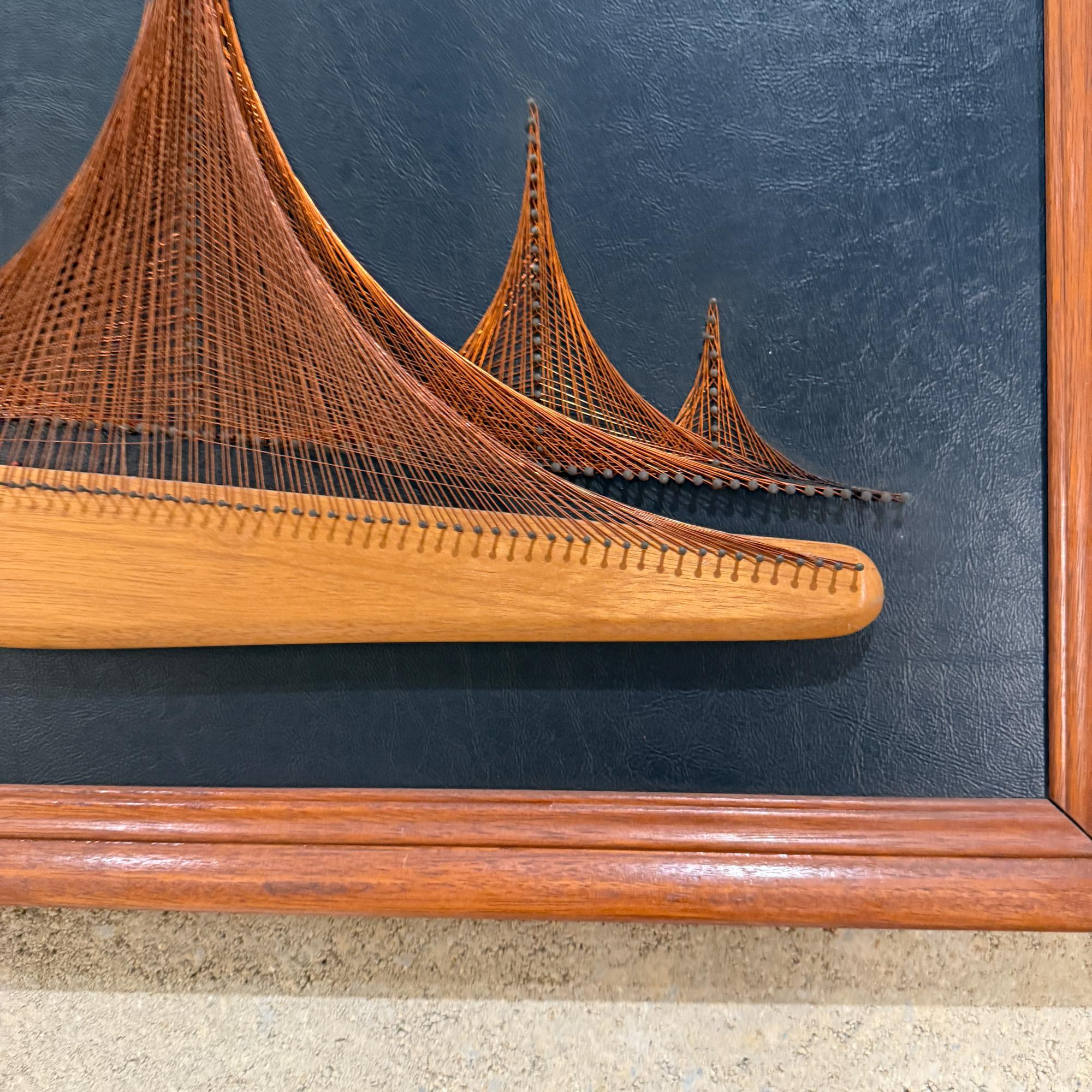 Kunst Wand Kupfer Symmographie Kunst Segelboot Mid-Century (amerikanisch) im Angebot