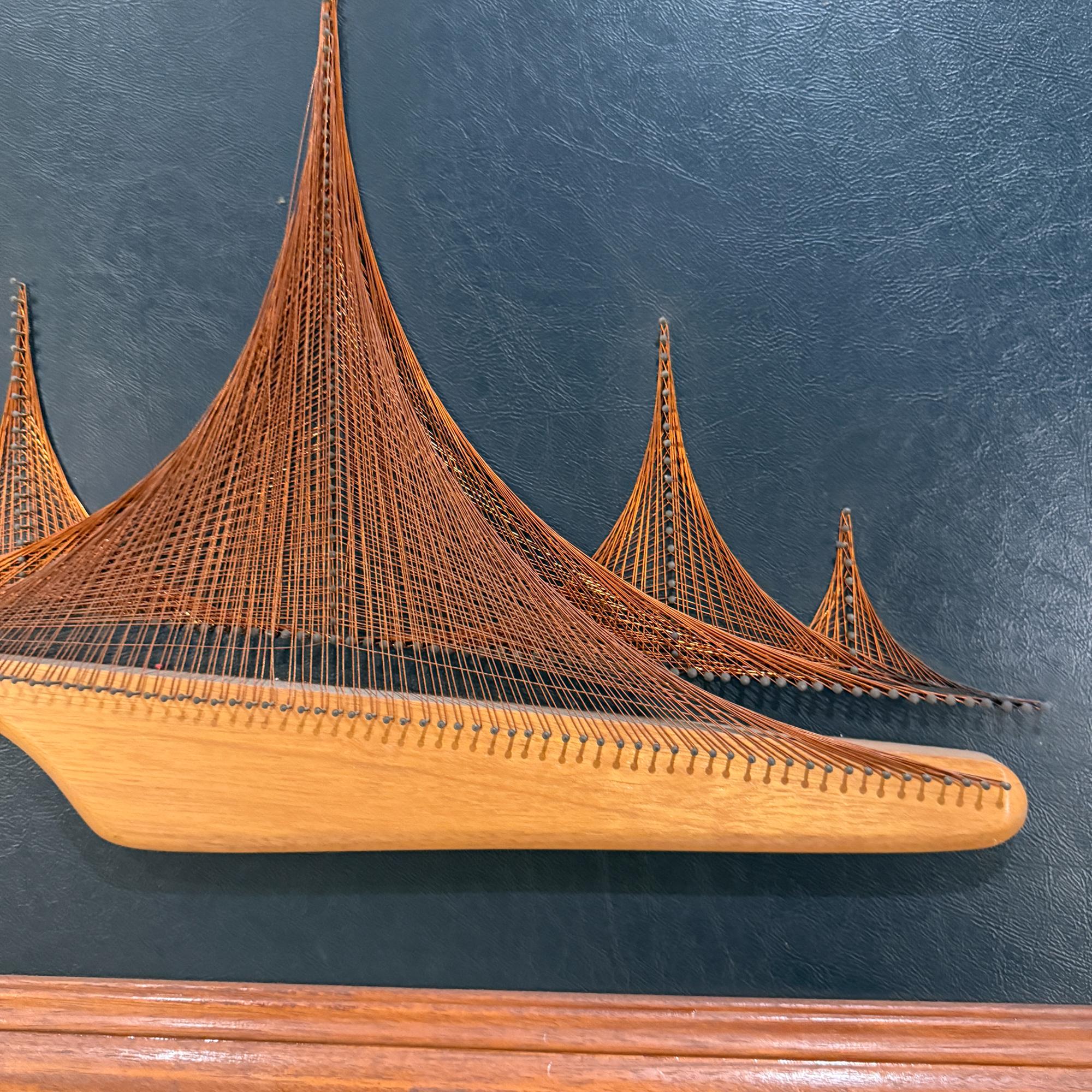 Kunst Wand Kupfer Symmographie Kunst Segelboot Mid-Century im Zustand „Gut“ im Angebot in Chula Vista, CA