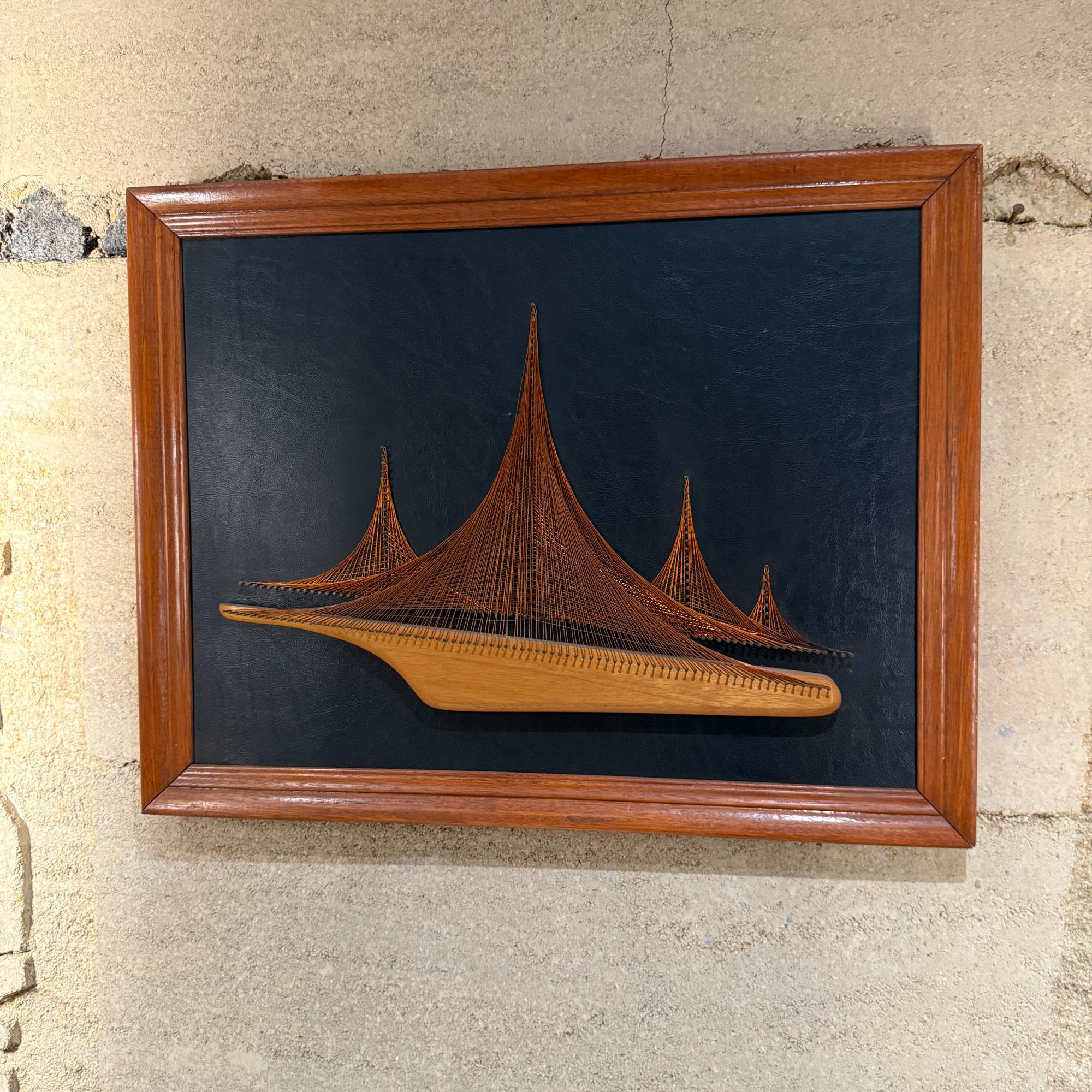 Kunst Wand Kupfer Symmographie Kunst Segelboot Mid-Century im Angebot 1