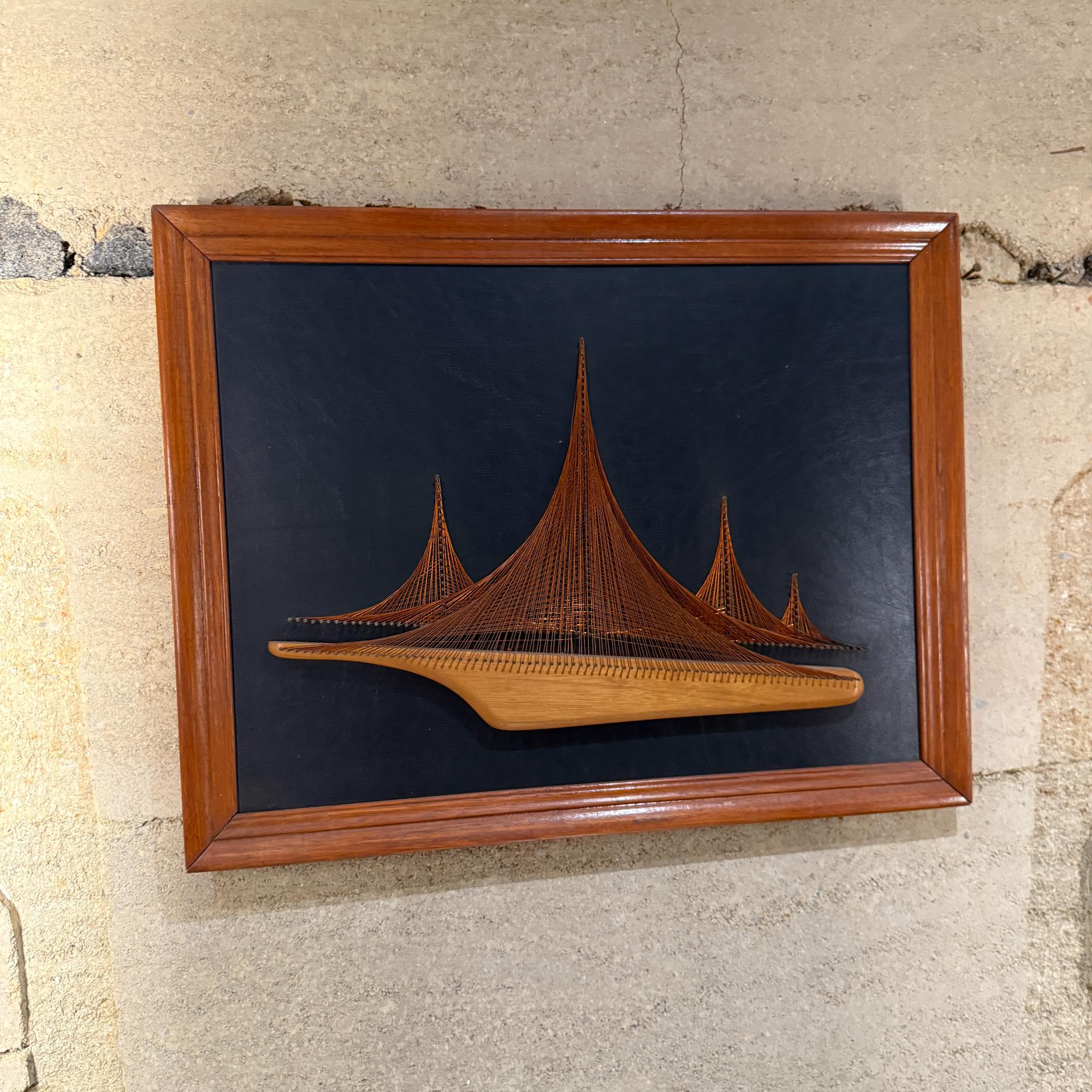 Kunst Wand Kupfer Symmographie Kunst Segelboot Mid-Century im Angebot 2