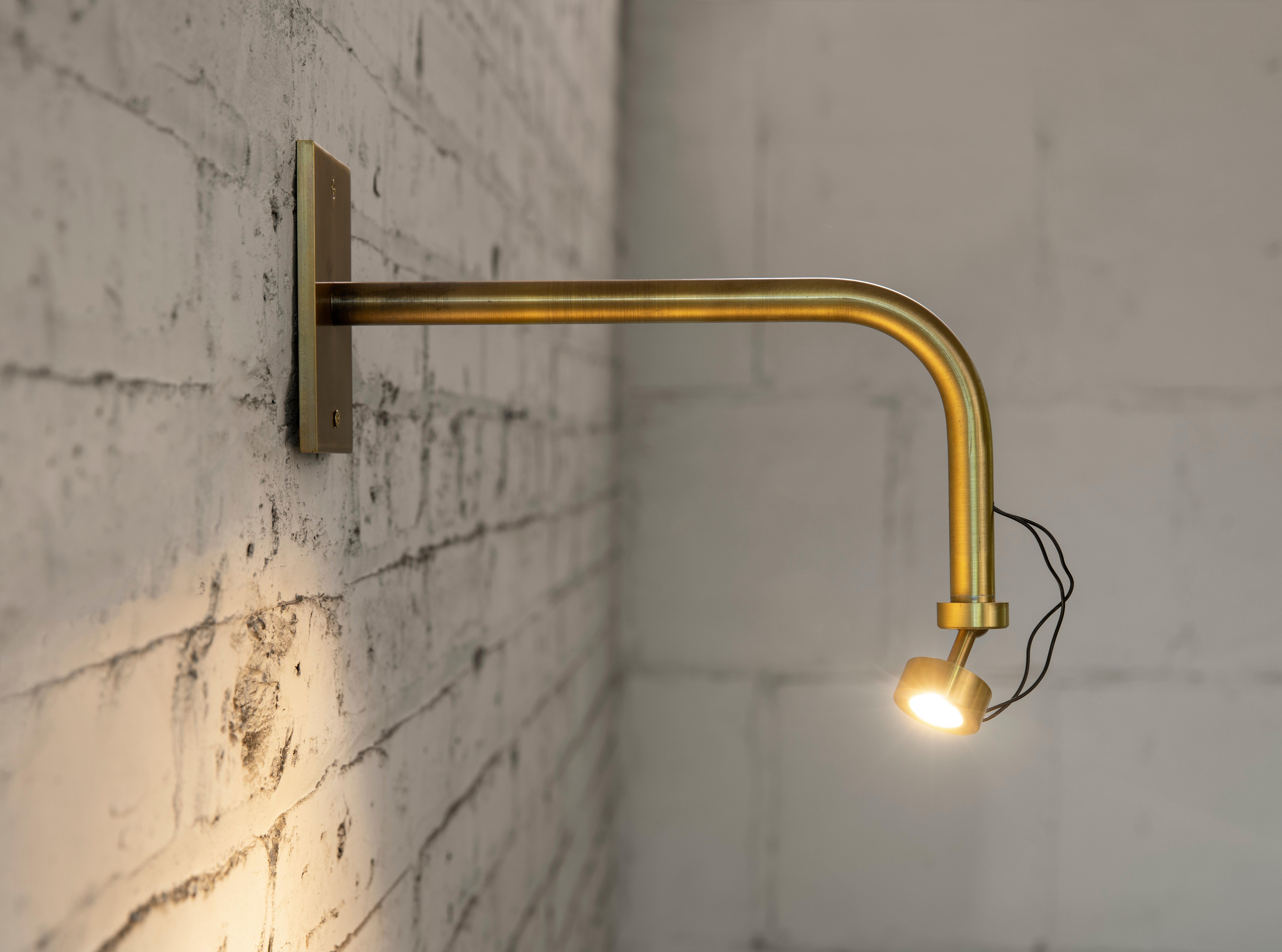 Brass Art Wall Lamp by Gentner Design For Sale