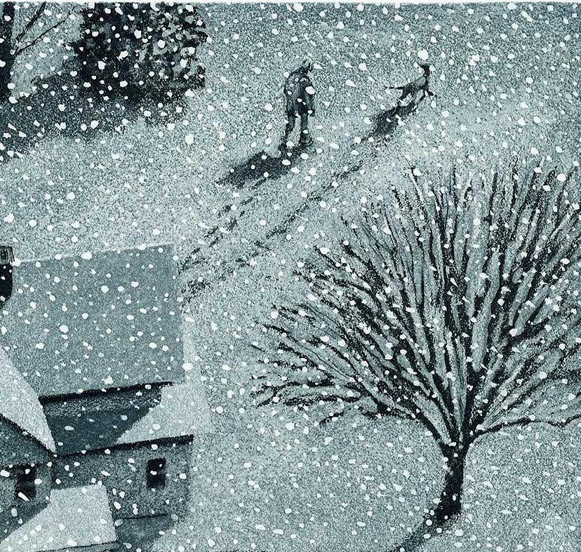 A Walk in the Snow - American Modern Print by Art Werger