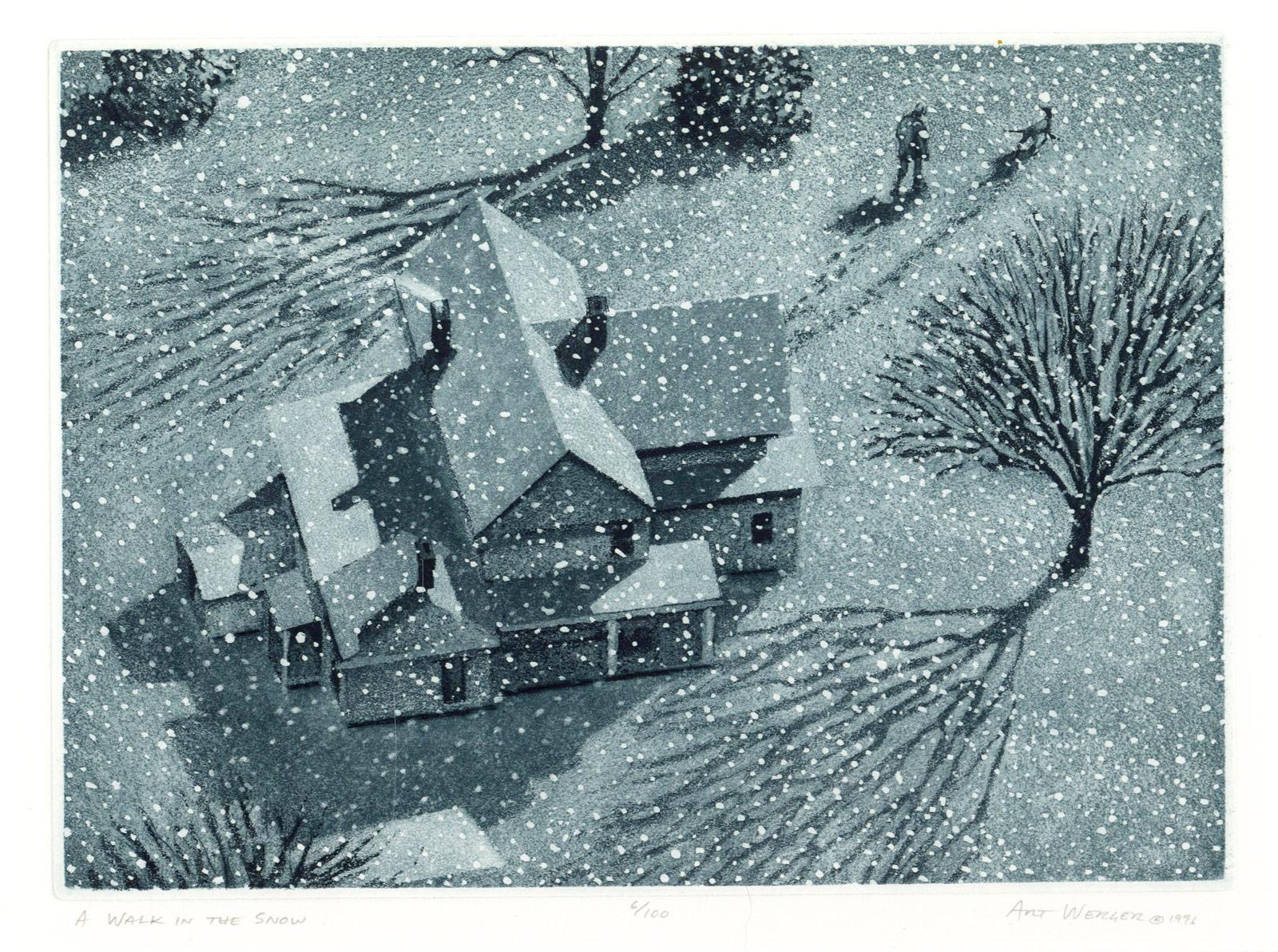 A Walk in the Snow - Print by Art Werger