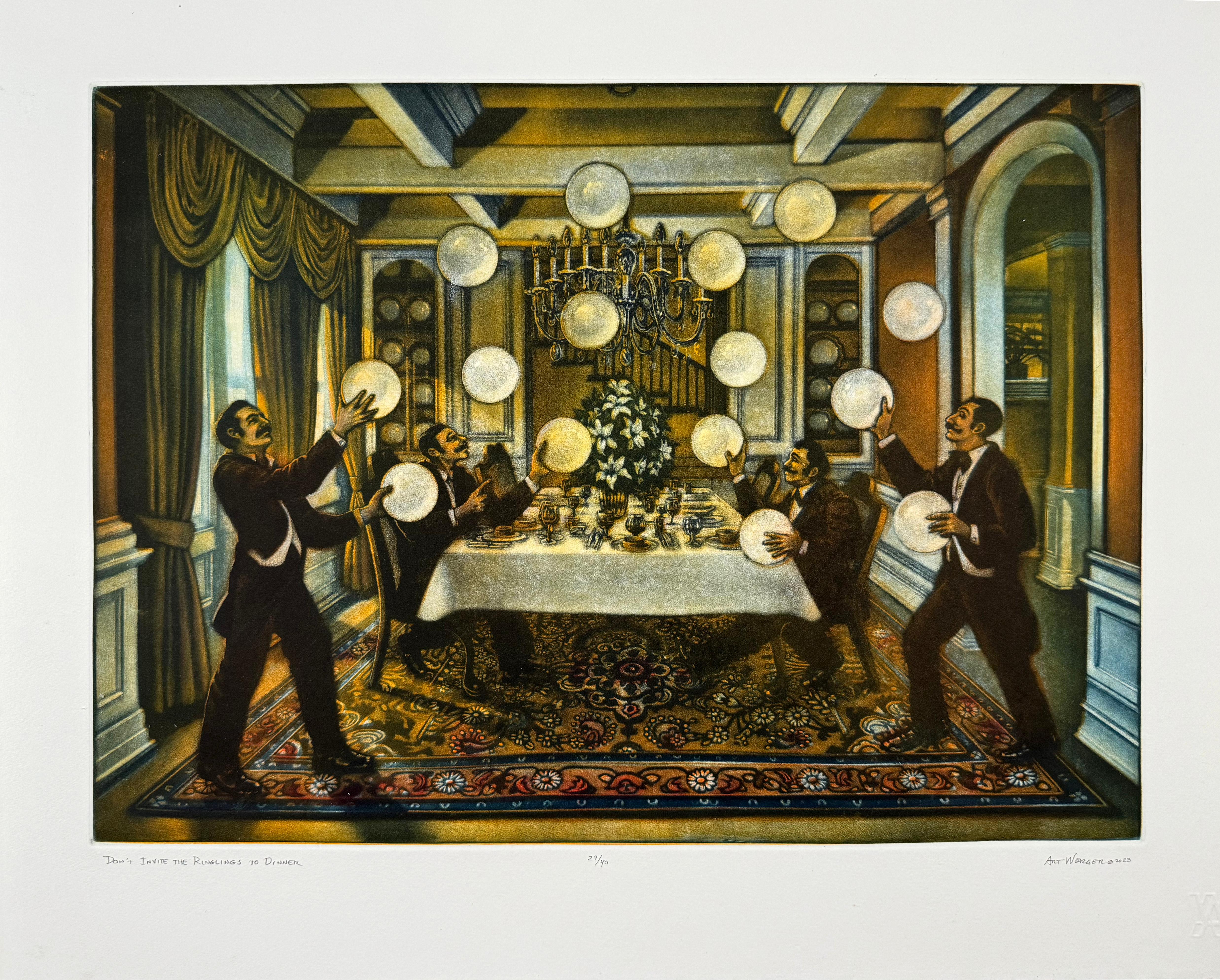 Don't Invite the Ringling to Dinner (color version) - Print by Art Werger